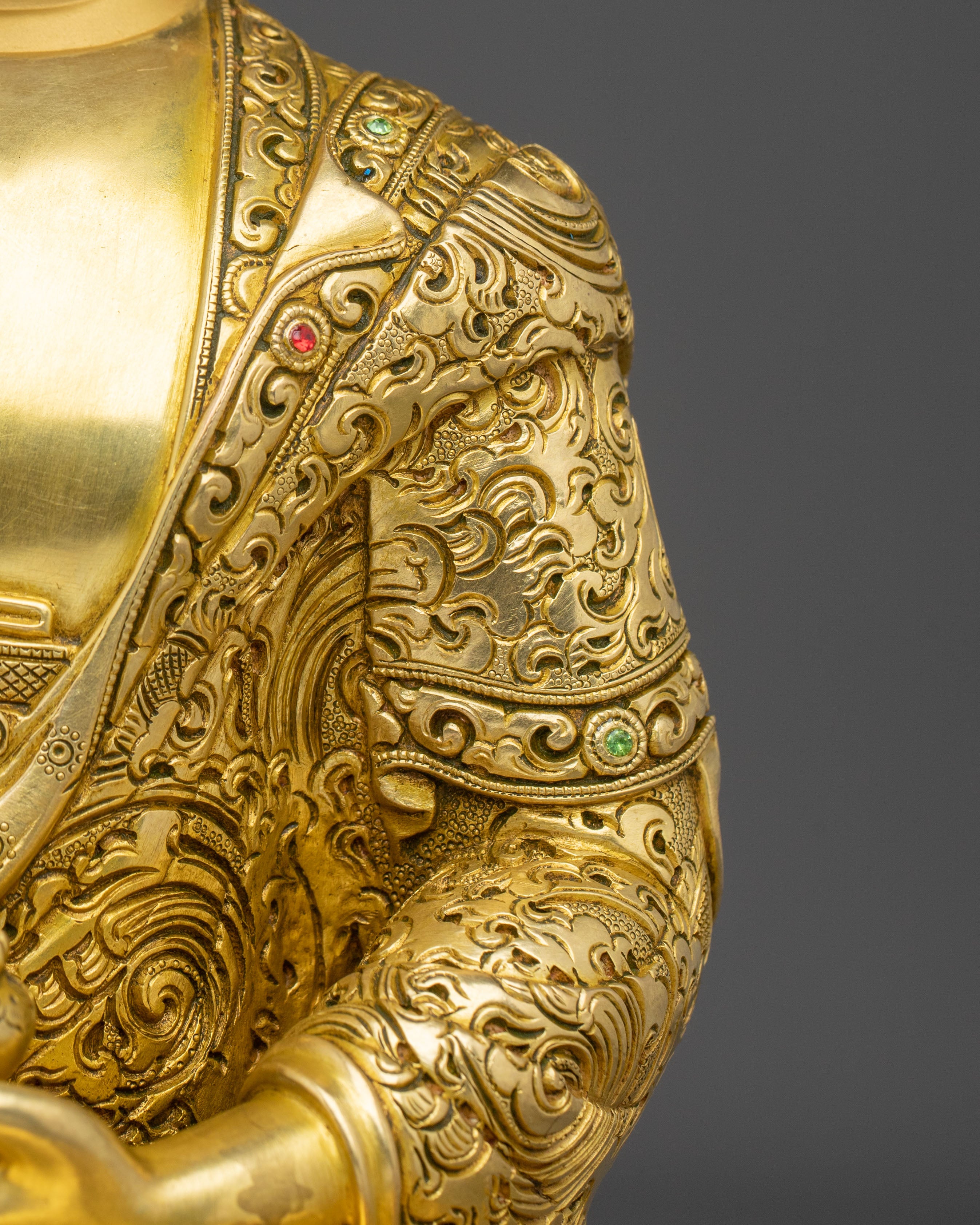 Shakyamuni Buddha Handmade 24K Gold Gilded Statue