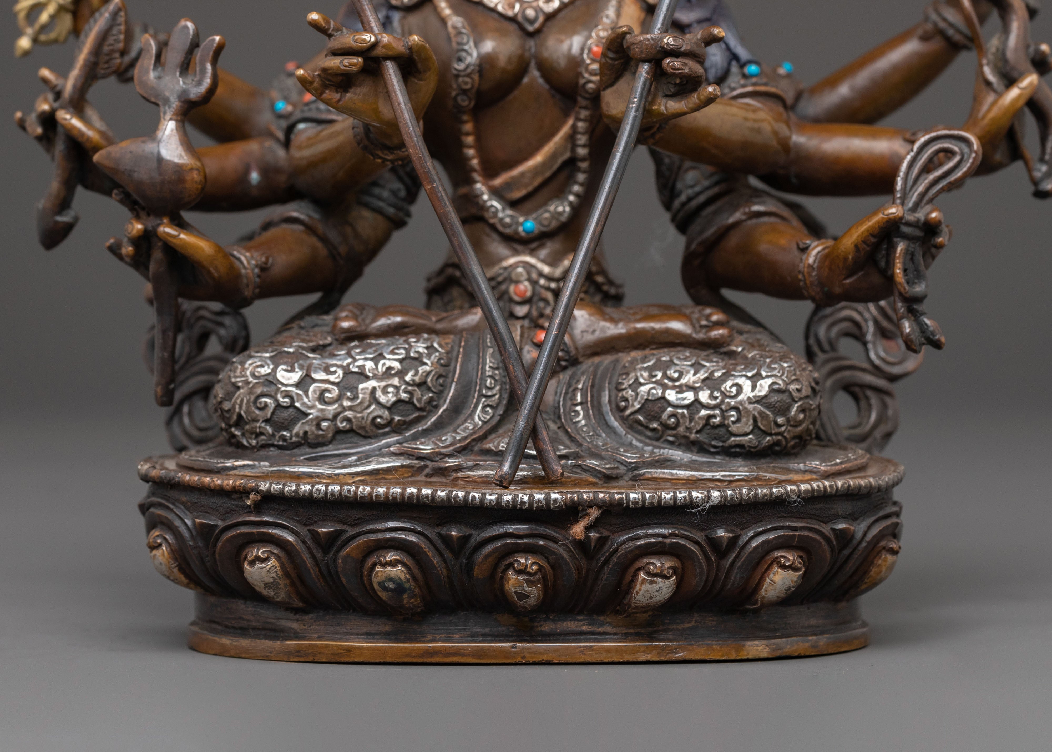 Dhoja Devi Spiritual Statue: Oxidized Copper Serenity