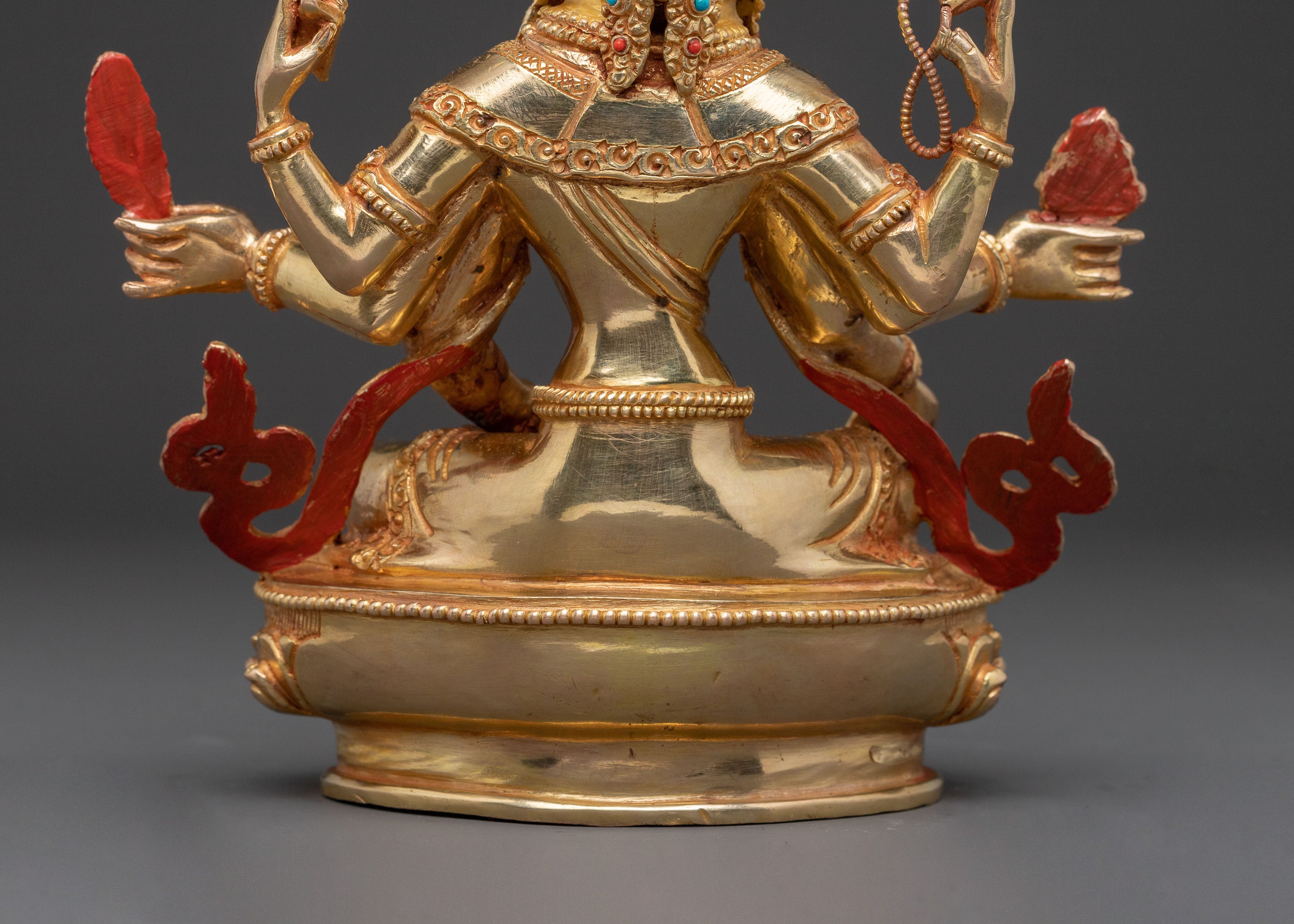 Vasudhara Goddess Statue | 24K Gold Gilded Figure