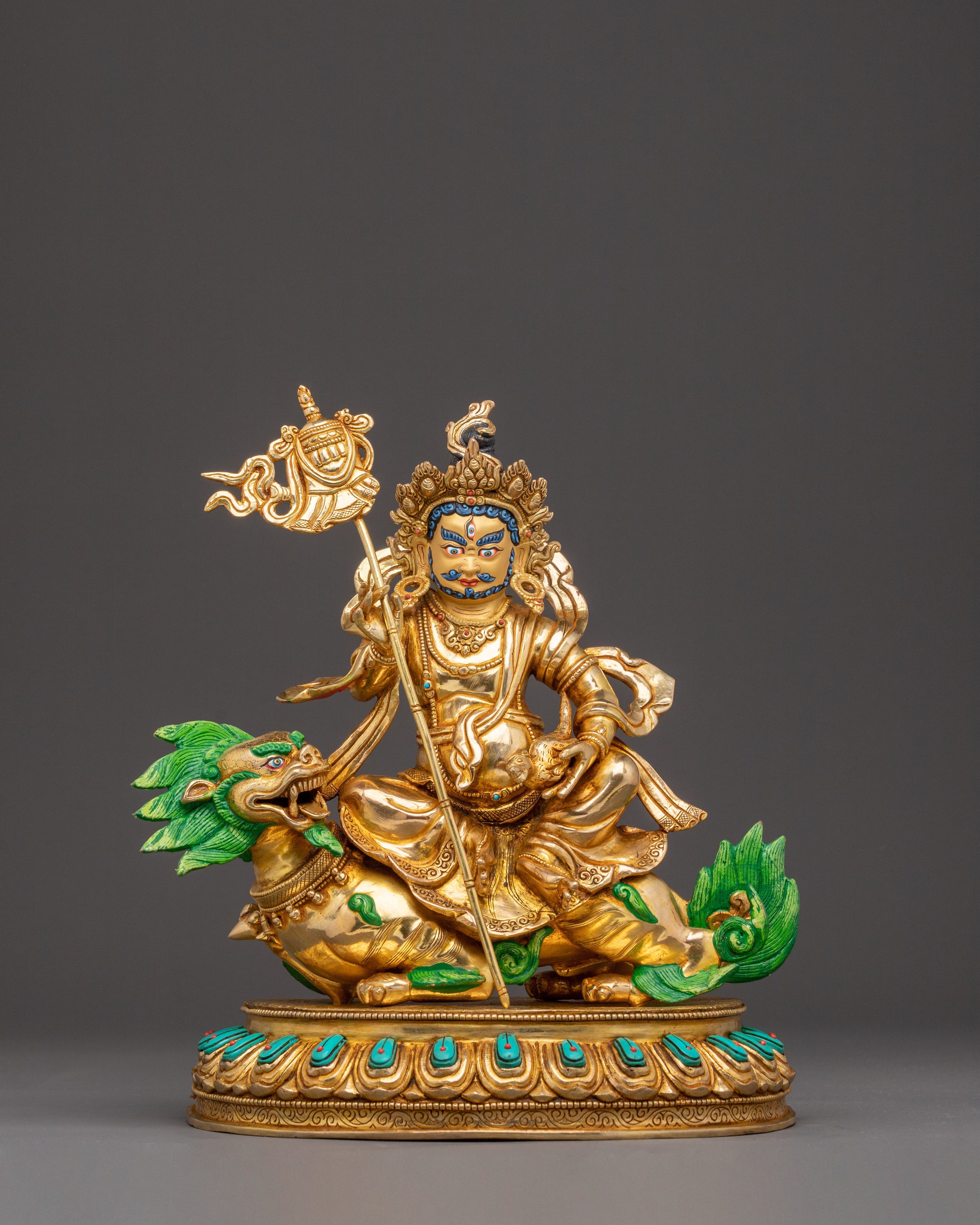 Handmade Prosperity Namtoshe Golden Statue - 24K Gold Gilded