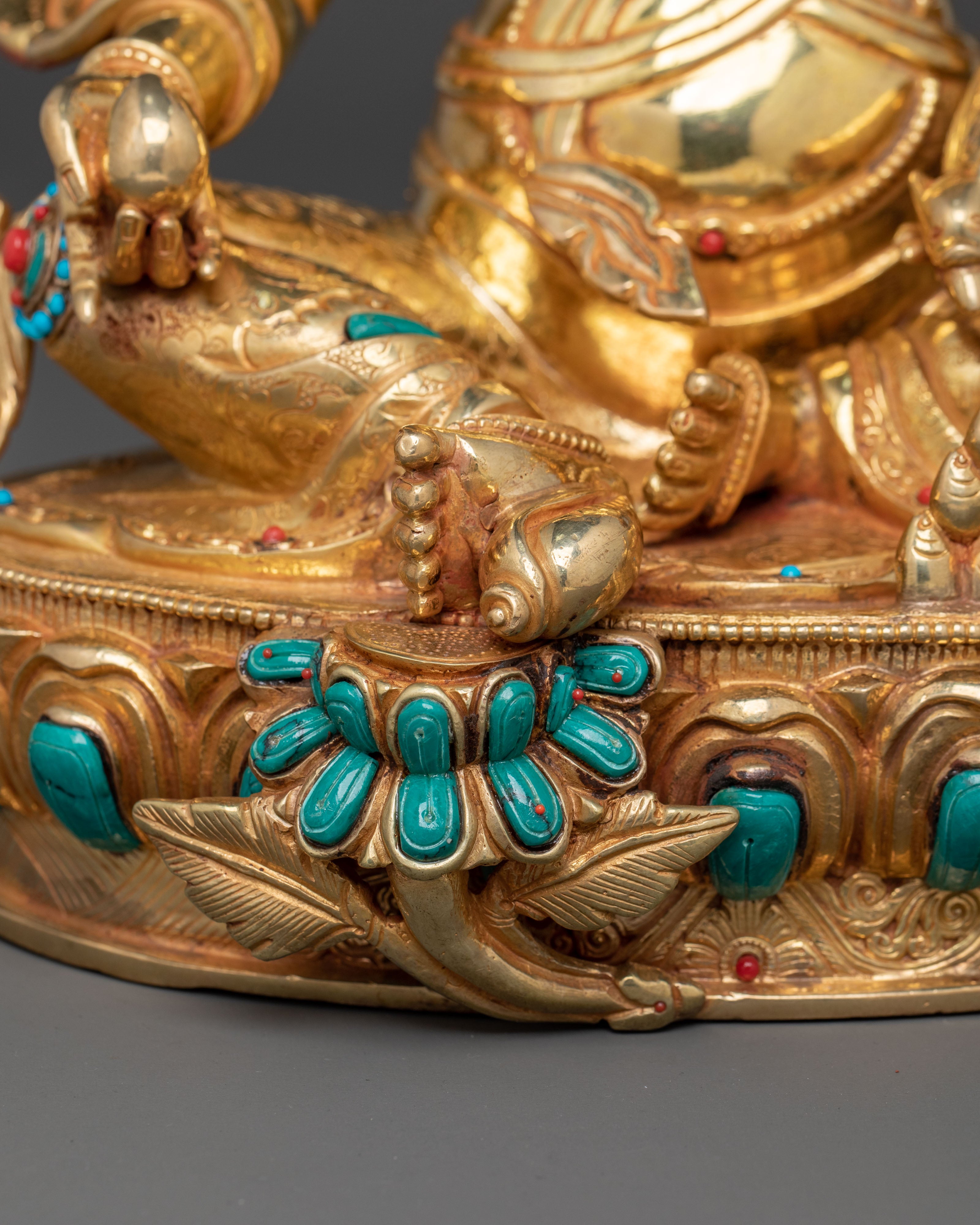 God Dzambhala 24k Gold Gilded Statue for Abundance