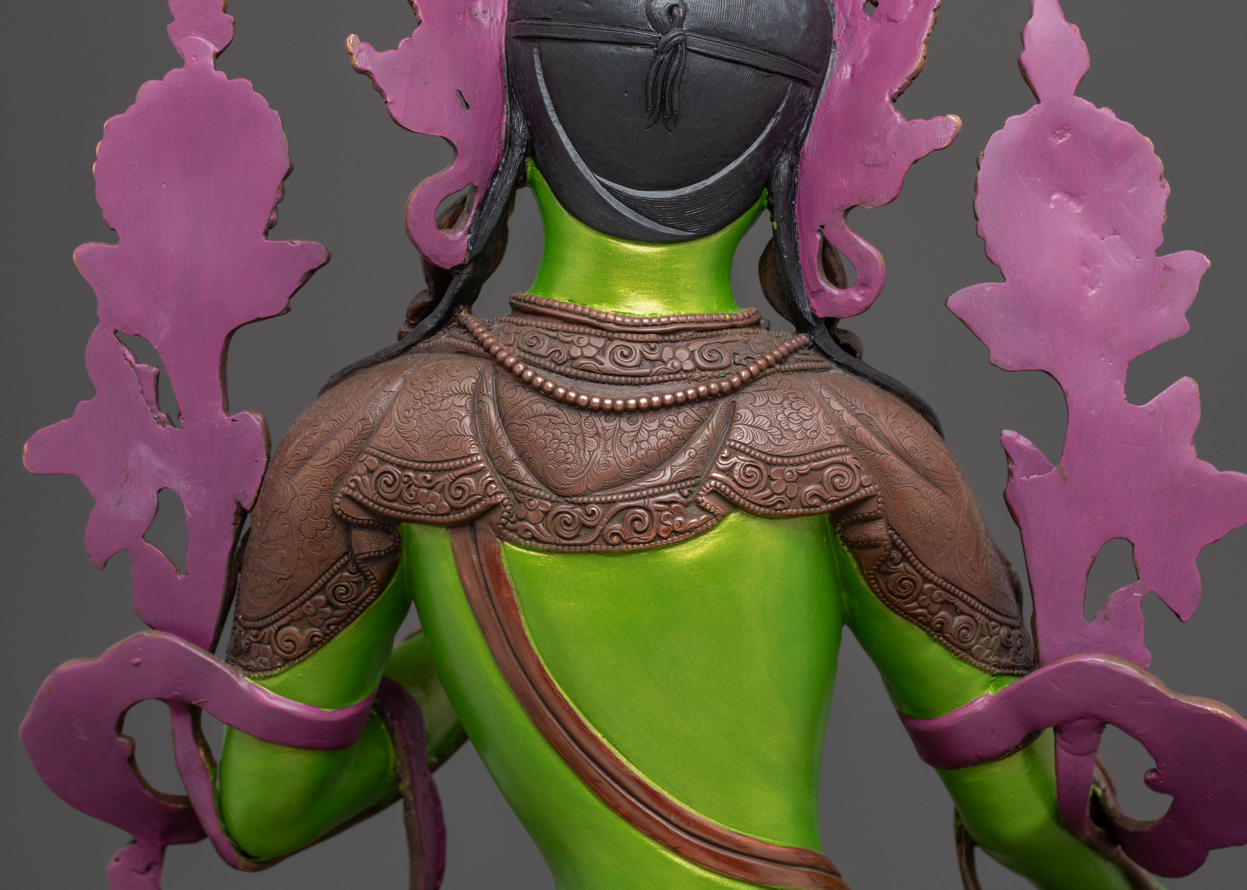 Tibetan Green Tara Compassion Statue – Oxidized Copper Art