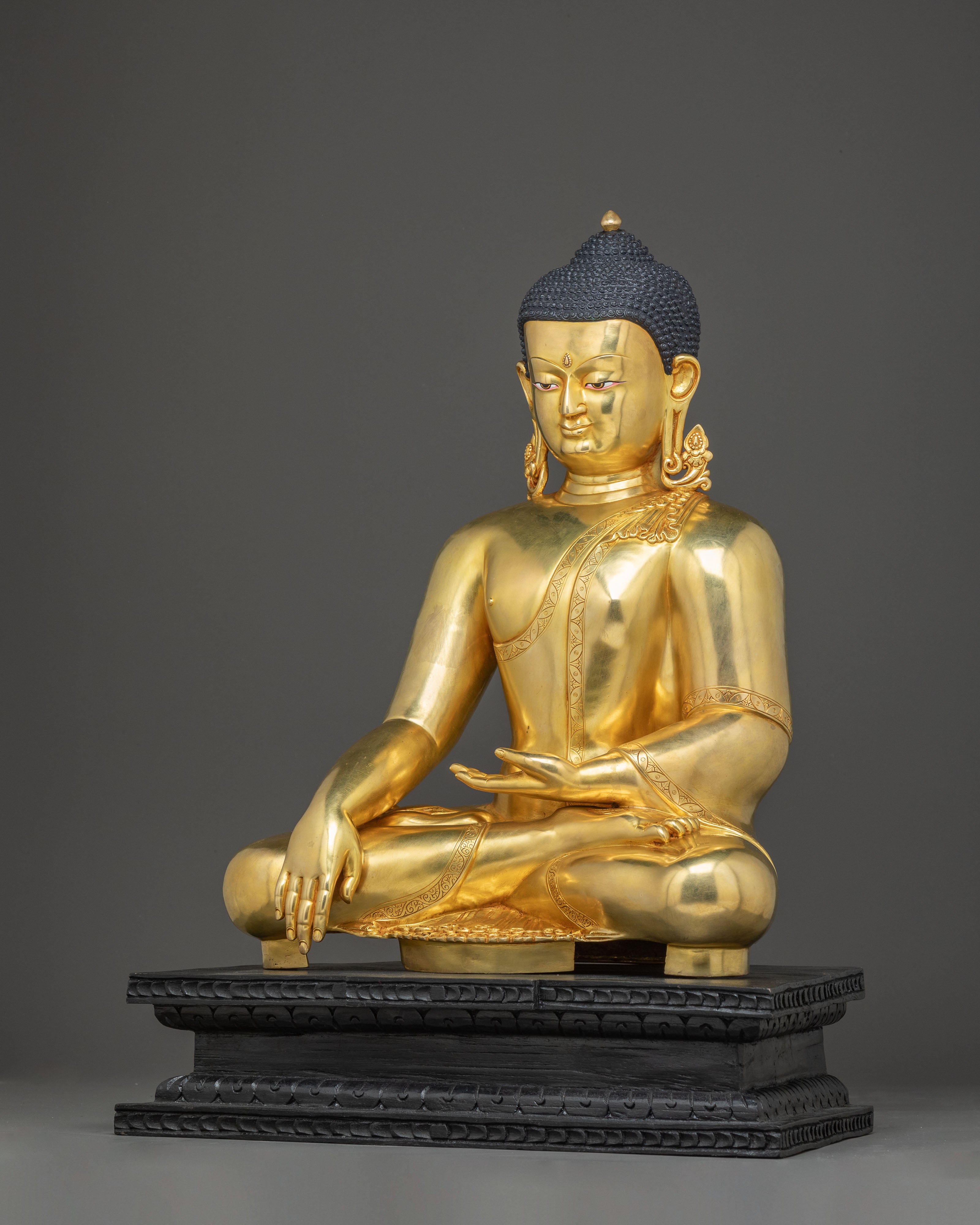 Himalayan Gautama Buddha Handmade Golden Statue | Shakyamuni Buddha Artwork