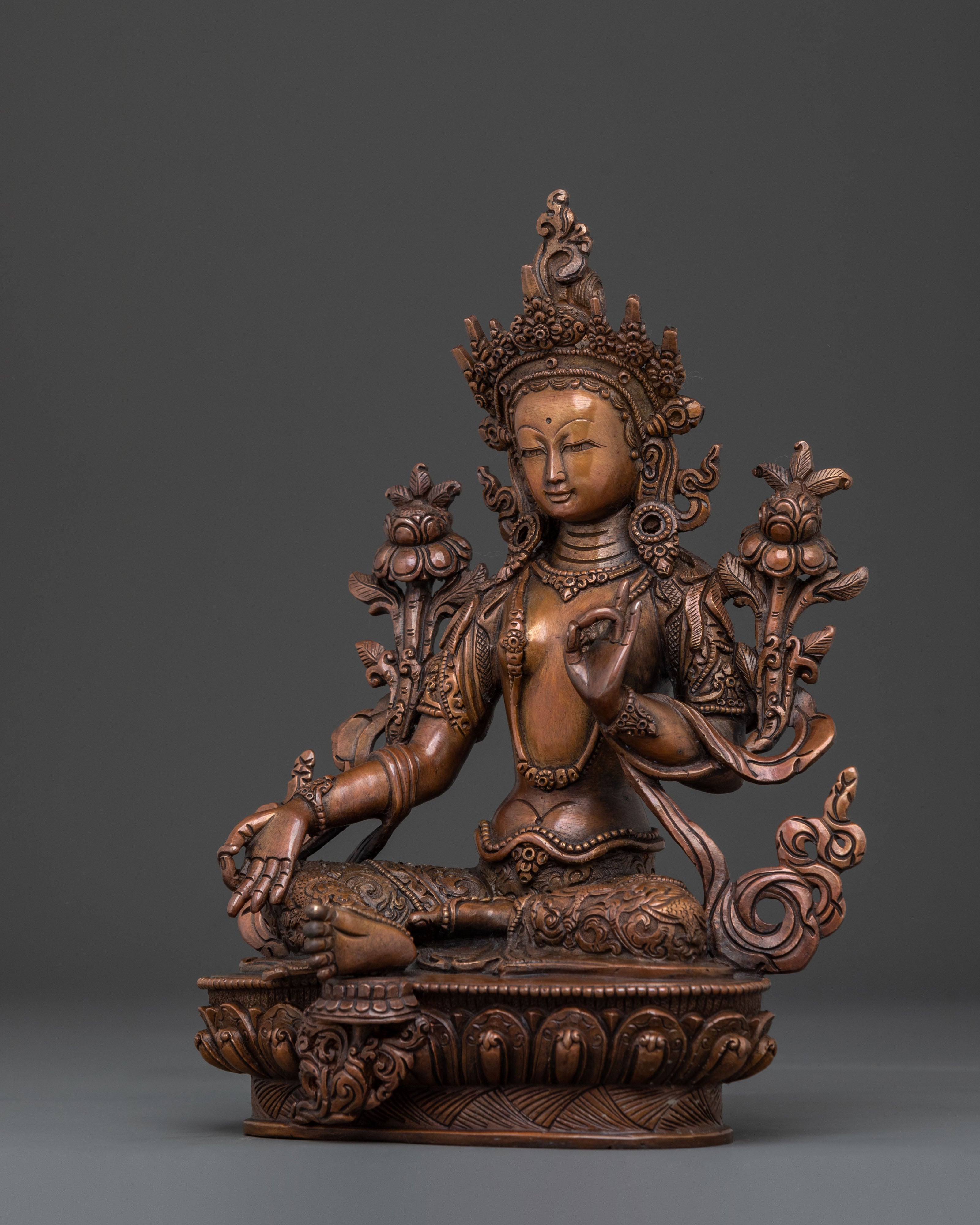 Amitayus Statue in Oxidized Copper | Pure Longevity