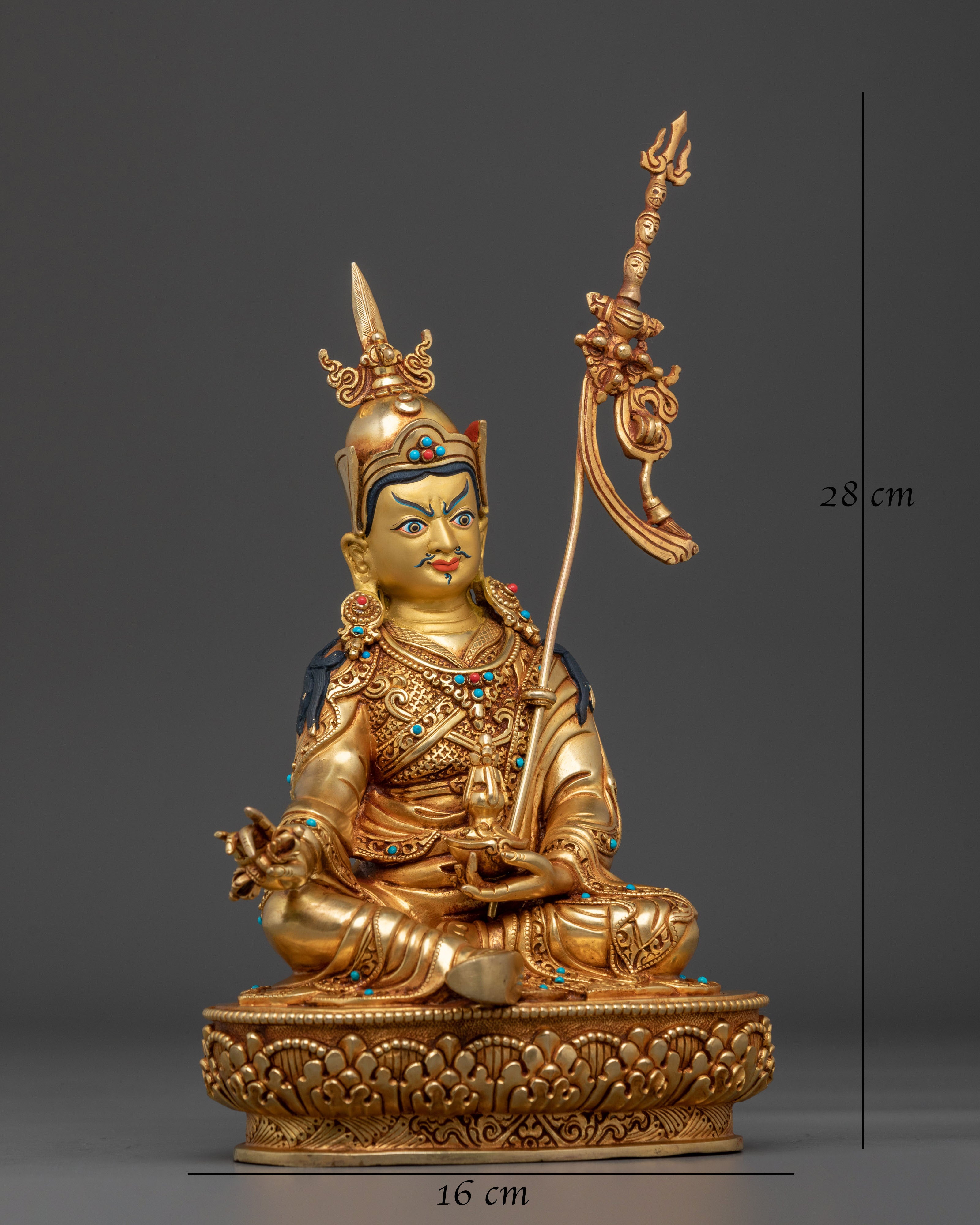 Guru Rinpoche Statue of Learning | Handmade Himalayan Altar Decor