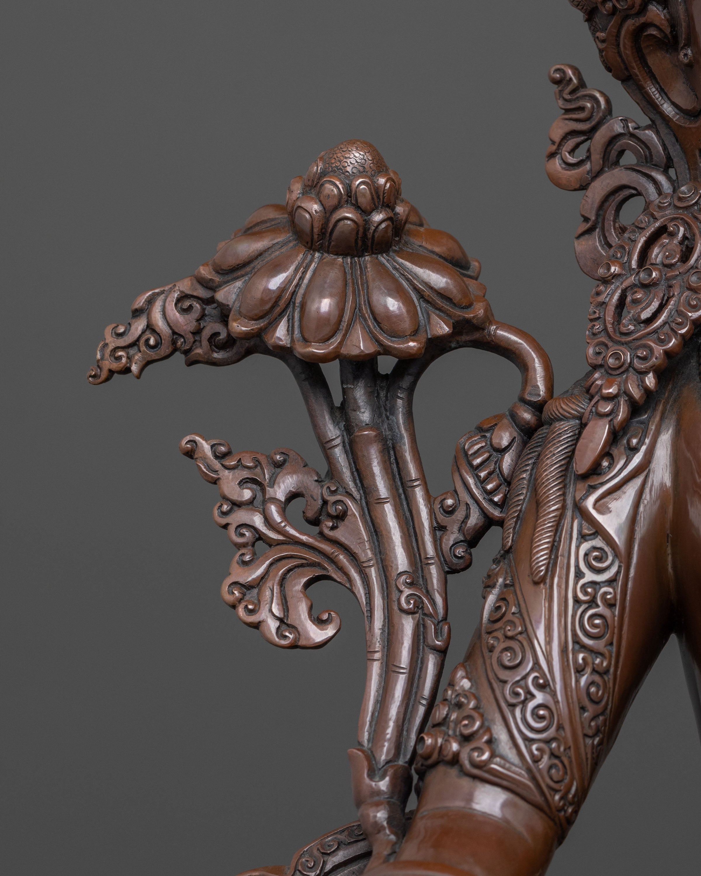 Goddess White Tara Statue | Oxidized Copper Figurine