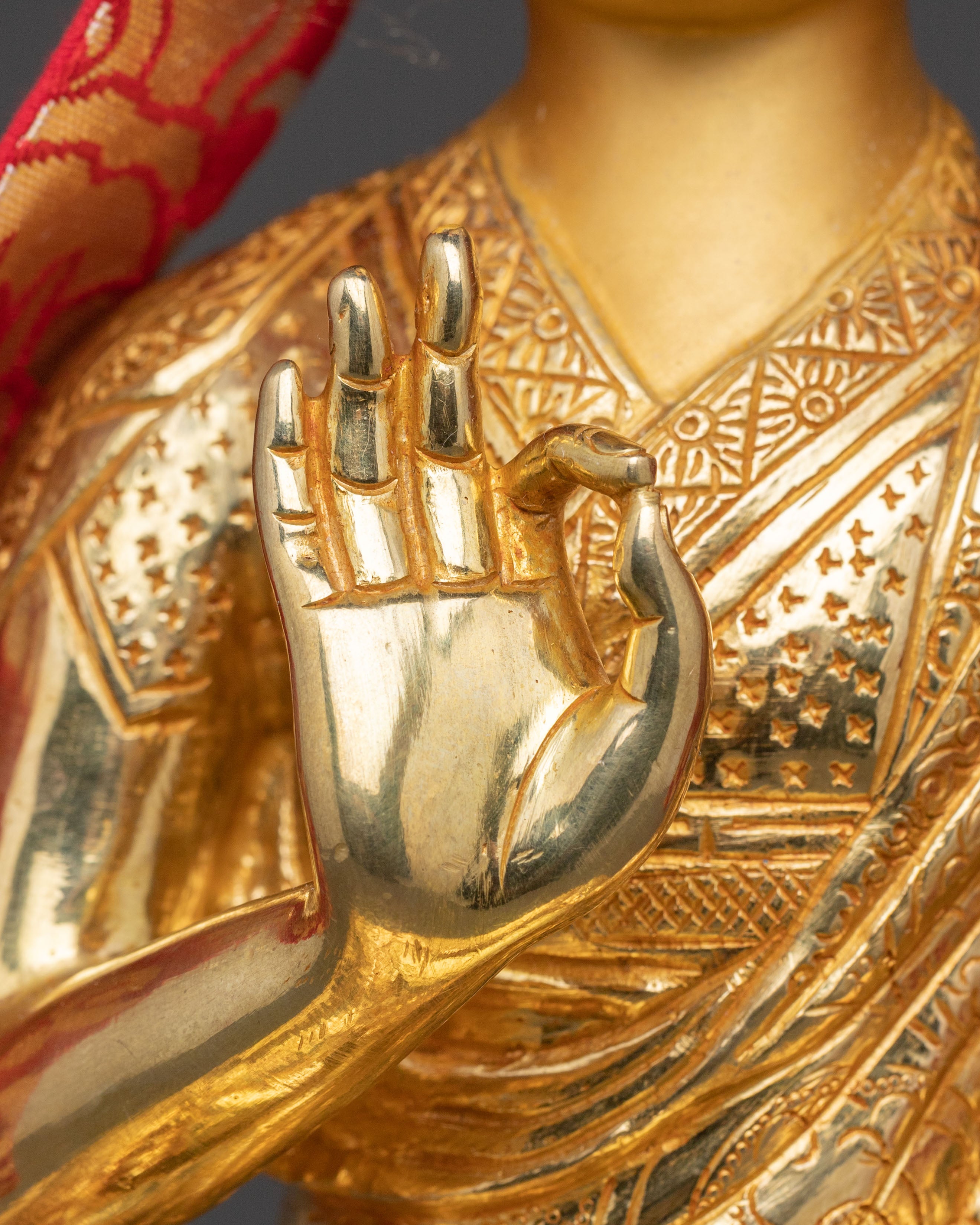 Sacred Tsongkhapa Statue Set | Sacred Meditation Teacher Sculpture