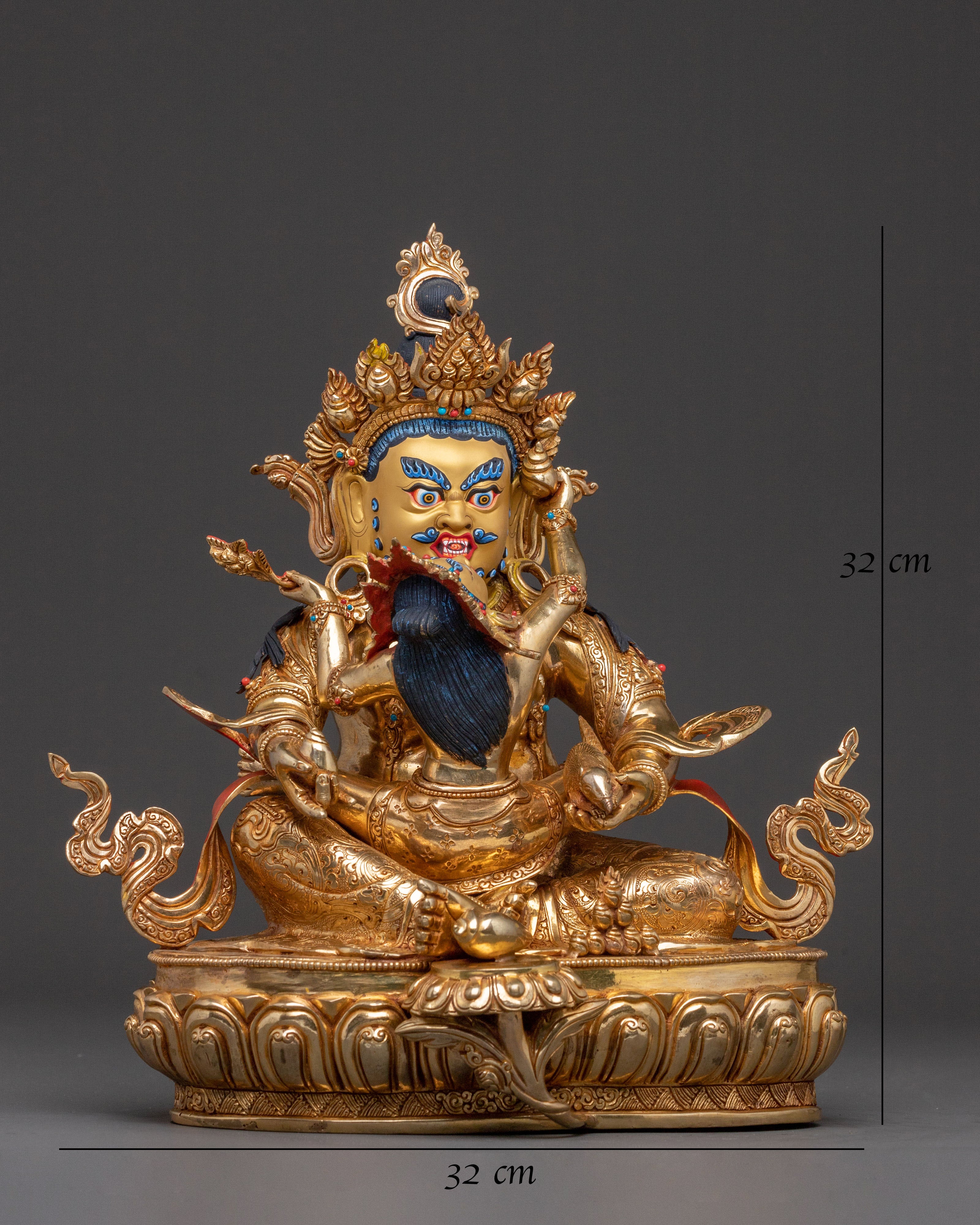 Green Dzambhala Spiritual Statue| Buddhist Wealth Deity