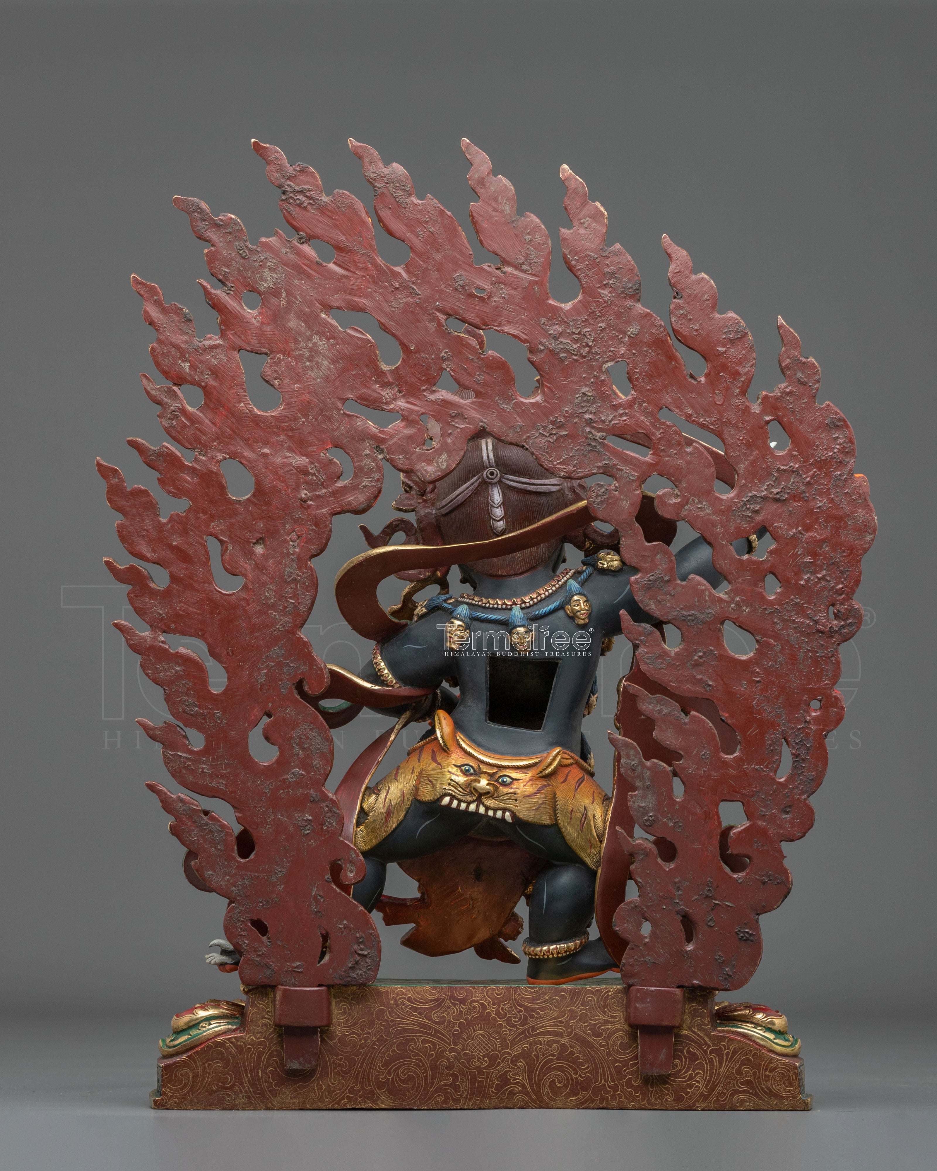 Black Manjushri Copper Statue | Wisdom Deity Buddhist Sculpture