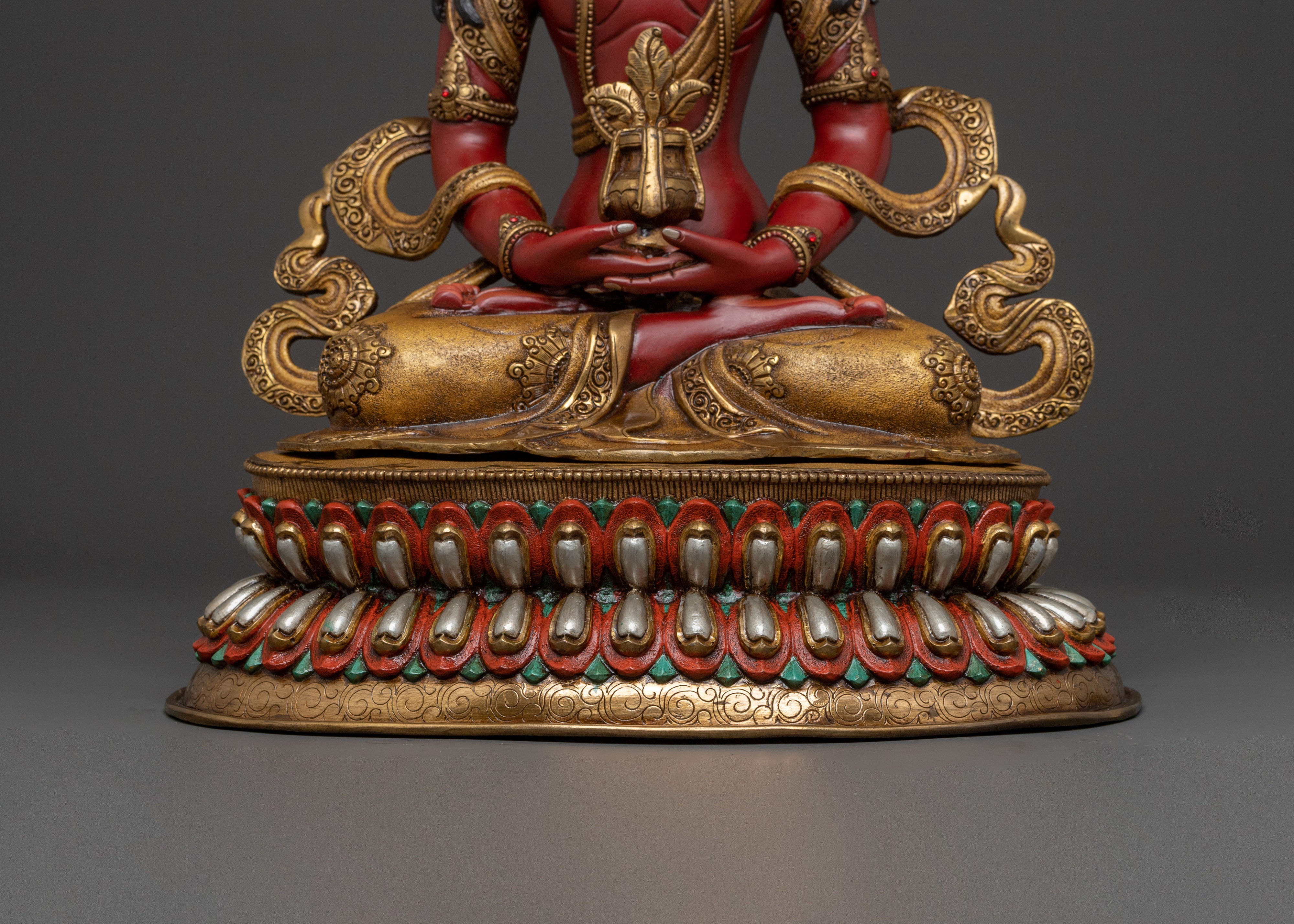 Amitayus Spiritual Statue | 24K Gold Gilded Buddhist Sculpture