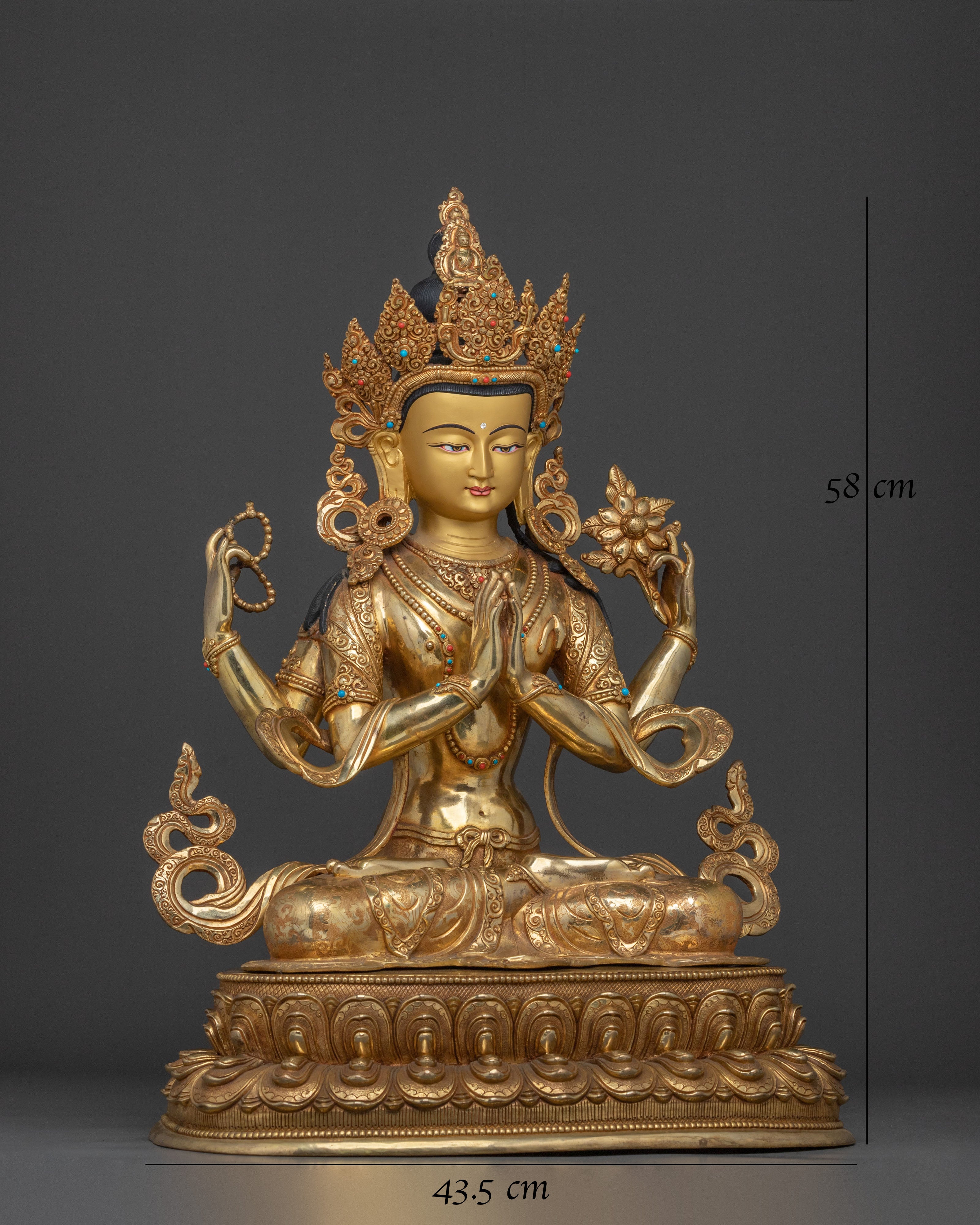 Tibetan Avalokiteshvara Spiritual Sculpture | Bodhisattva of Compassion