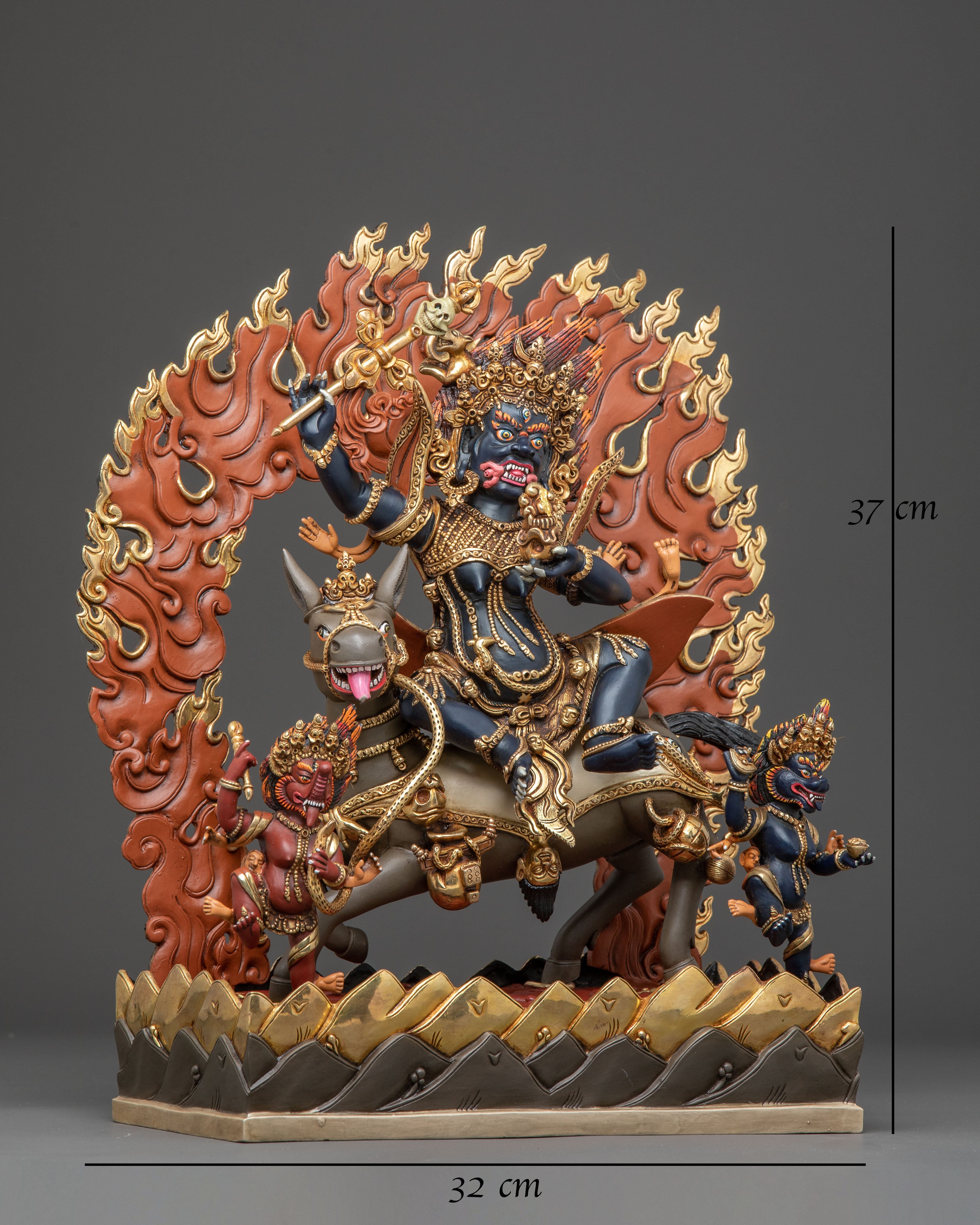 Palden Lhamo: 24k Gold Gilded Wrathful Protector