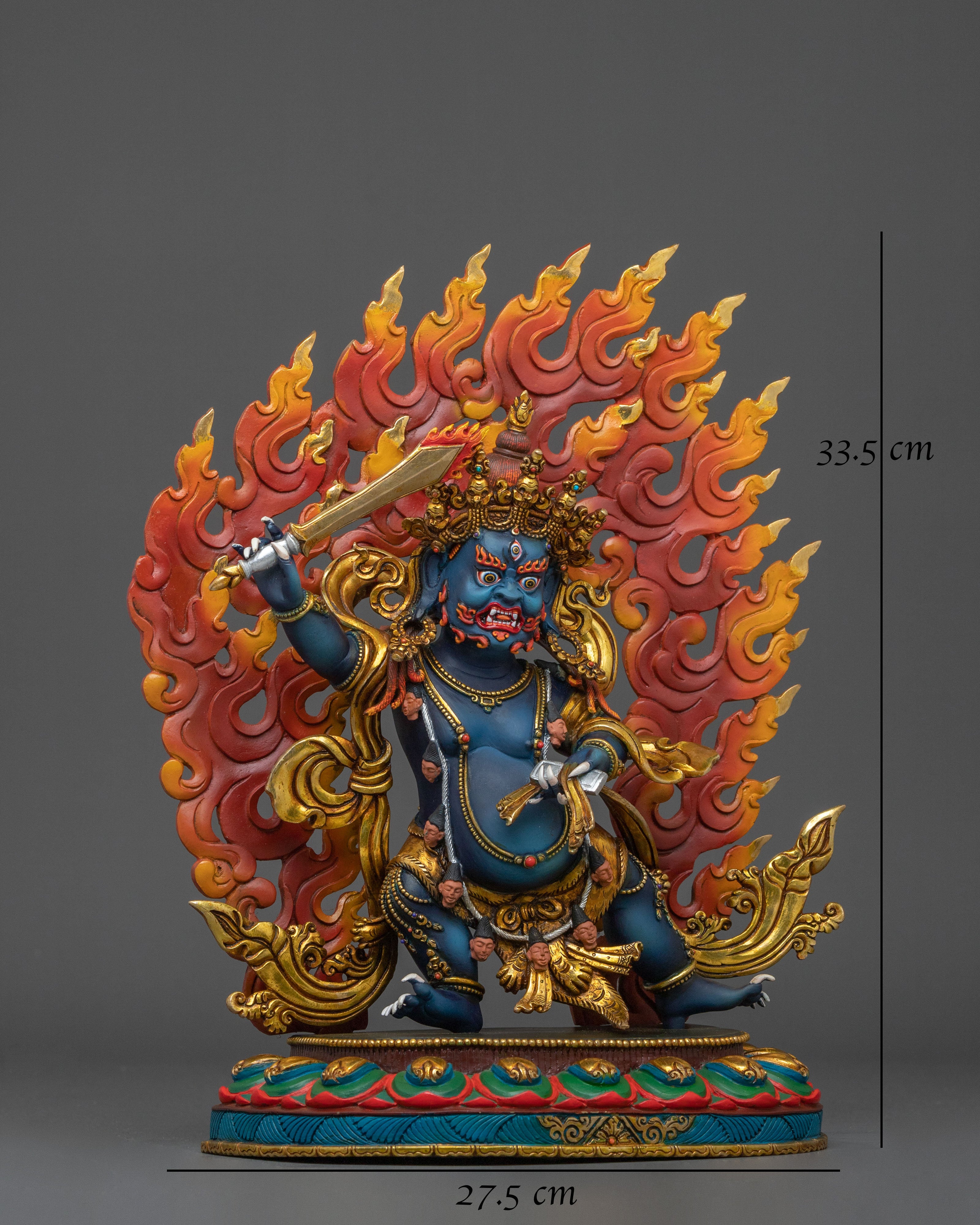 Black Manjushri Handmade Statue in Oxidized Copper