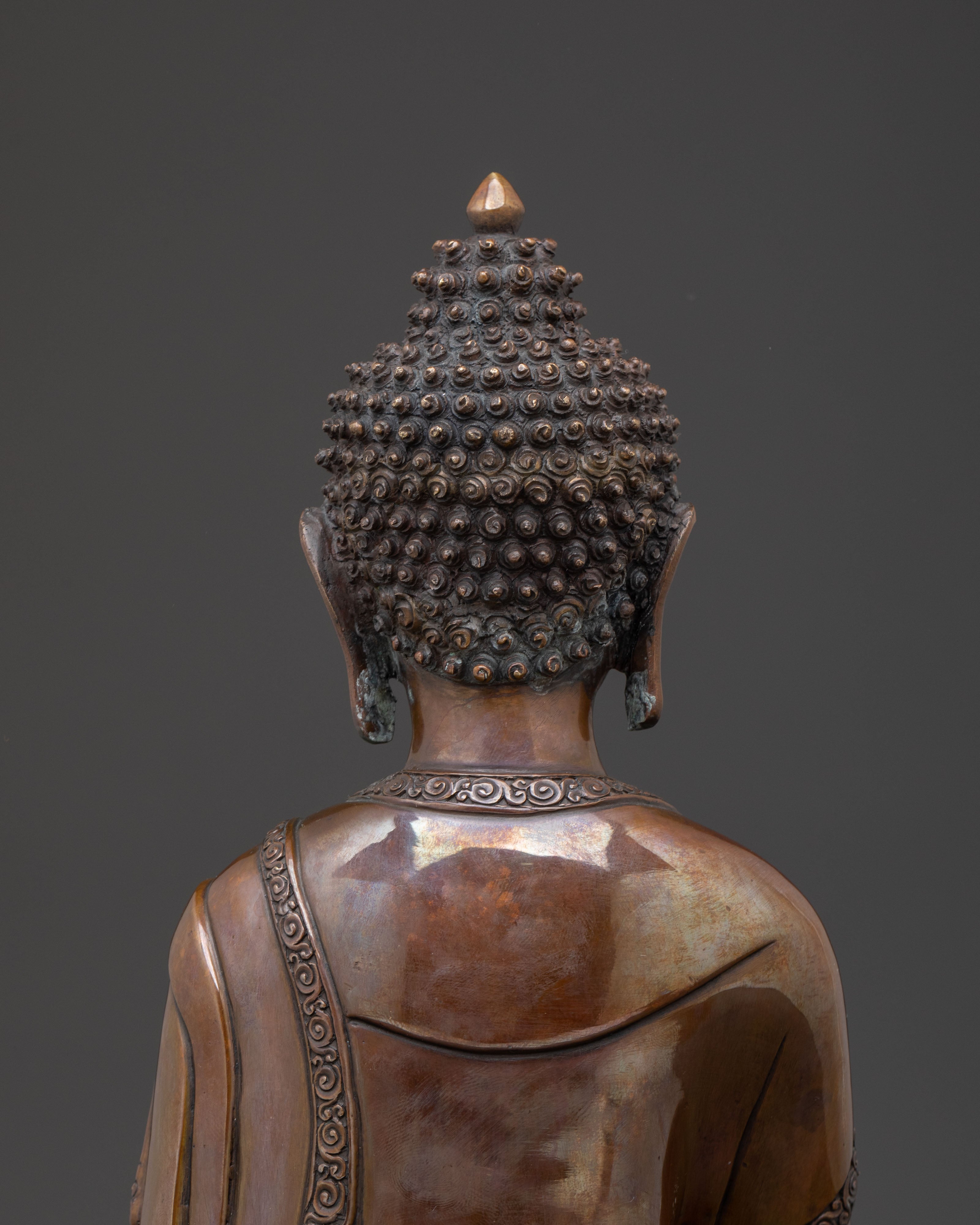Shakyamuni Buddha Statue – Oxidized Copper Serenity