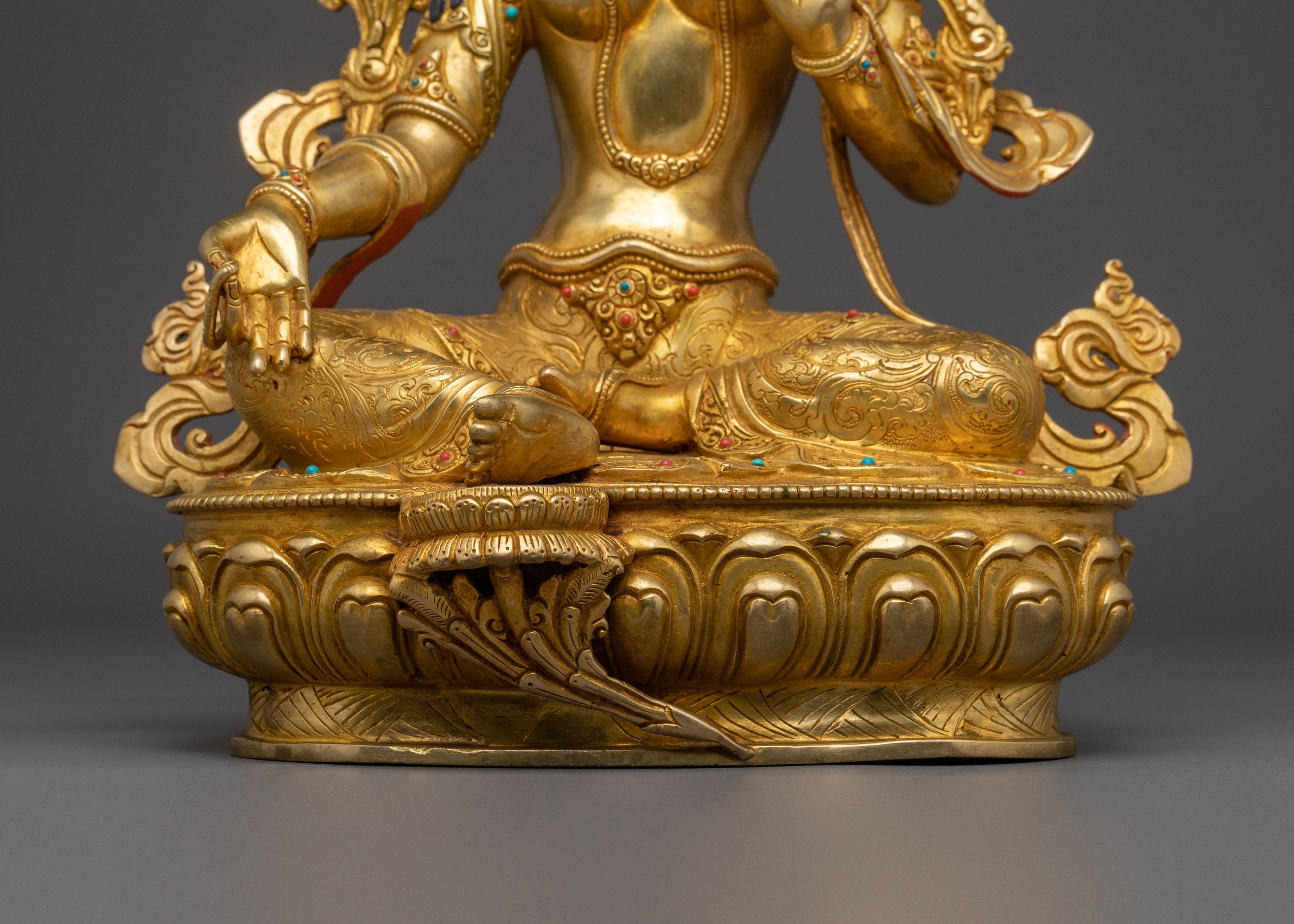 Handmade Green Tara Sculpture | Tibetan Goddess