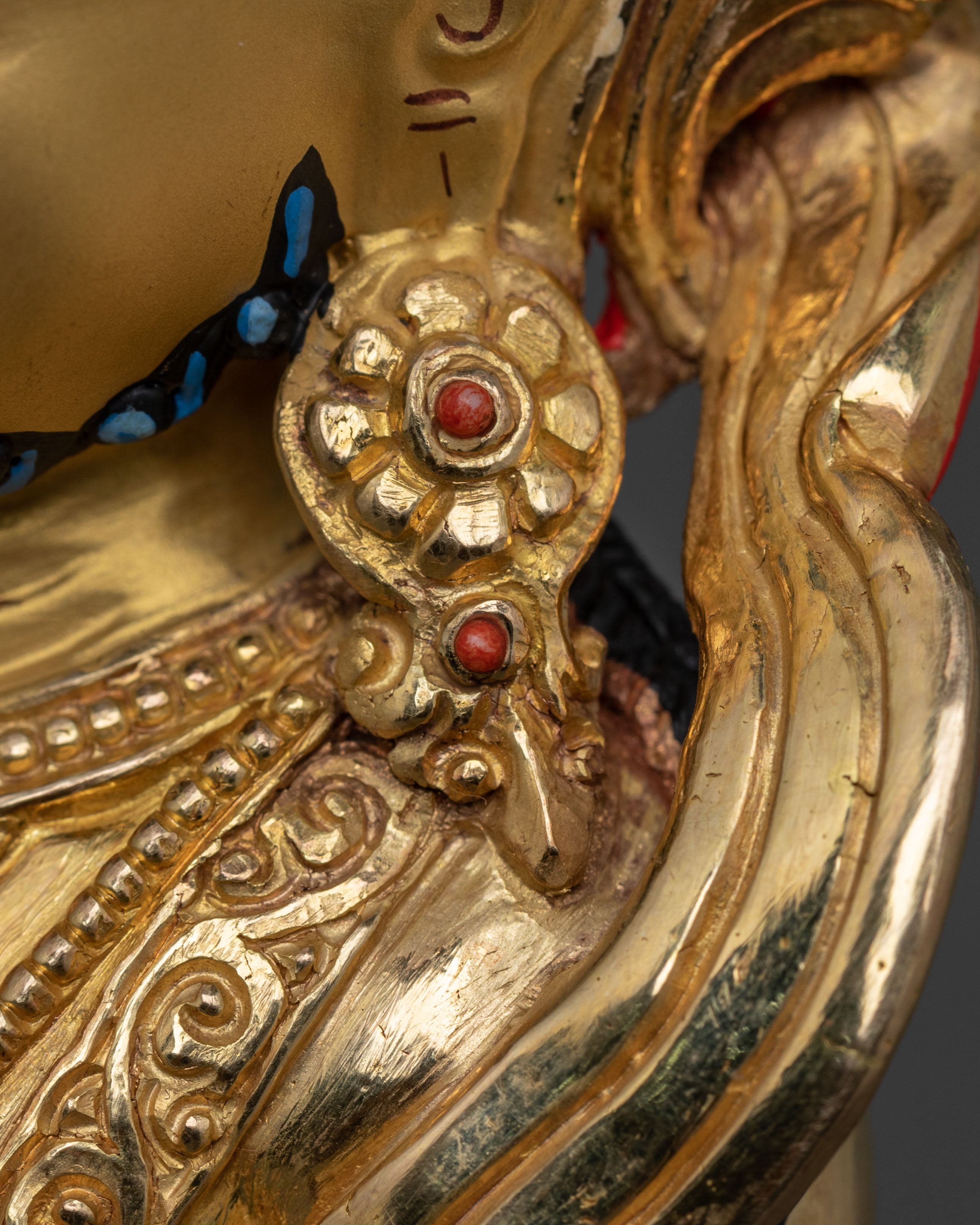 Dzambhala 24K Gold Gilded Statue: Himalayan Handcrafted Rupa