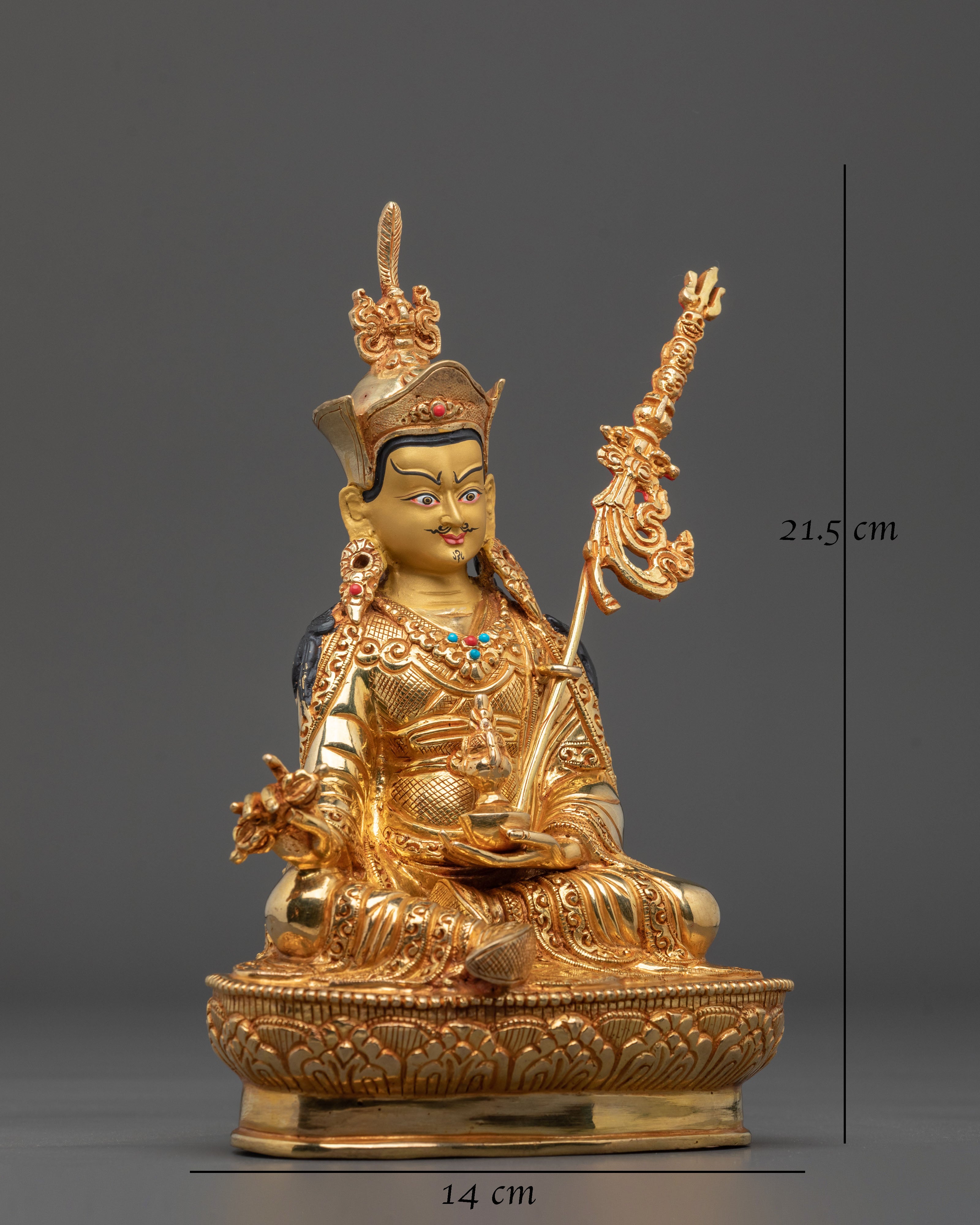 Guru Rinpoche Statue | 24K Gold Gilded Sculpture