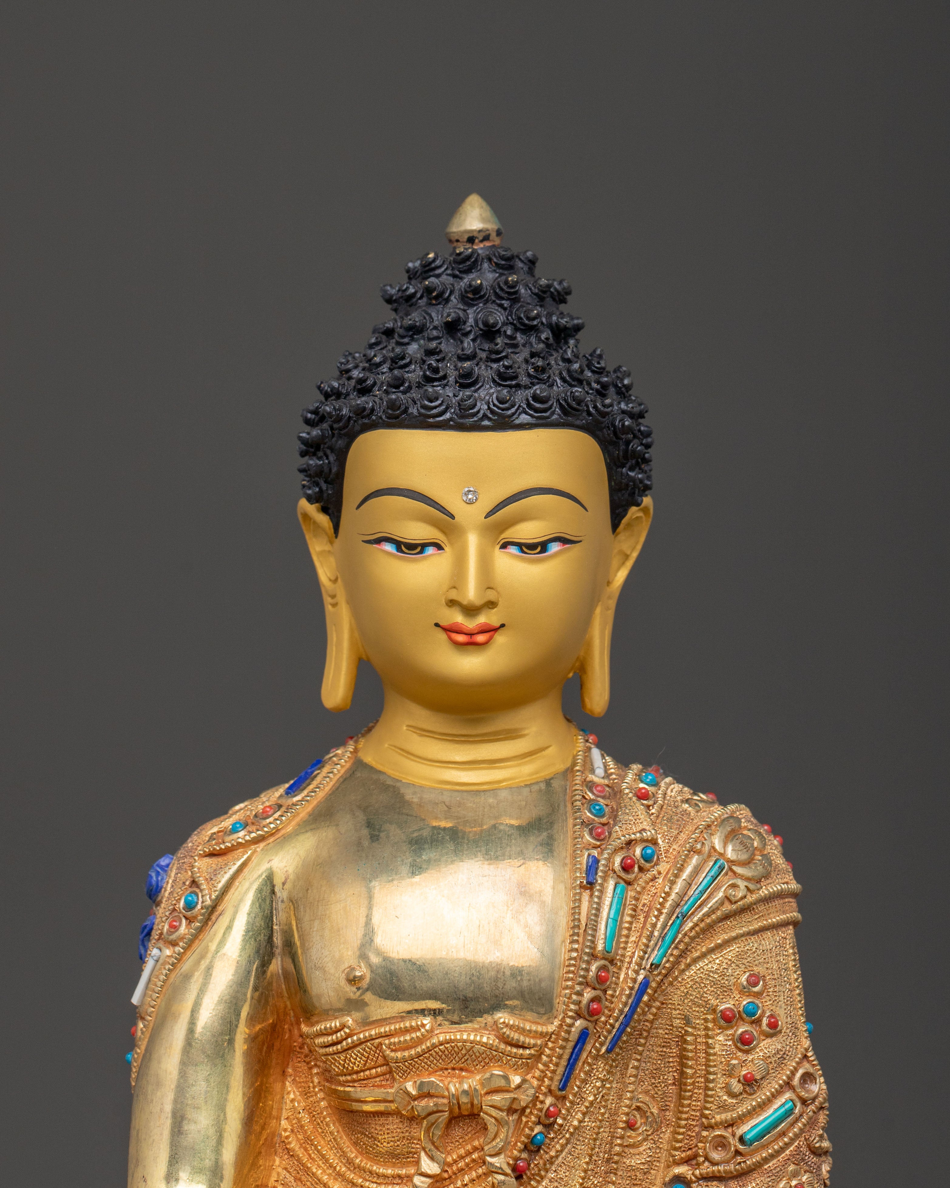 Shakyamuni Buddha: 24K Gold Gilded Enlightenment Idol