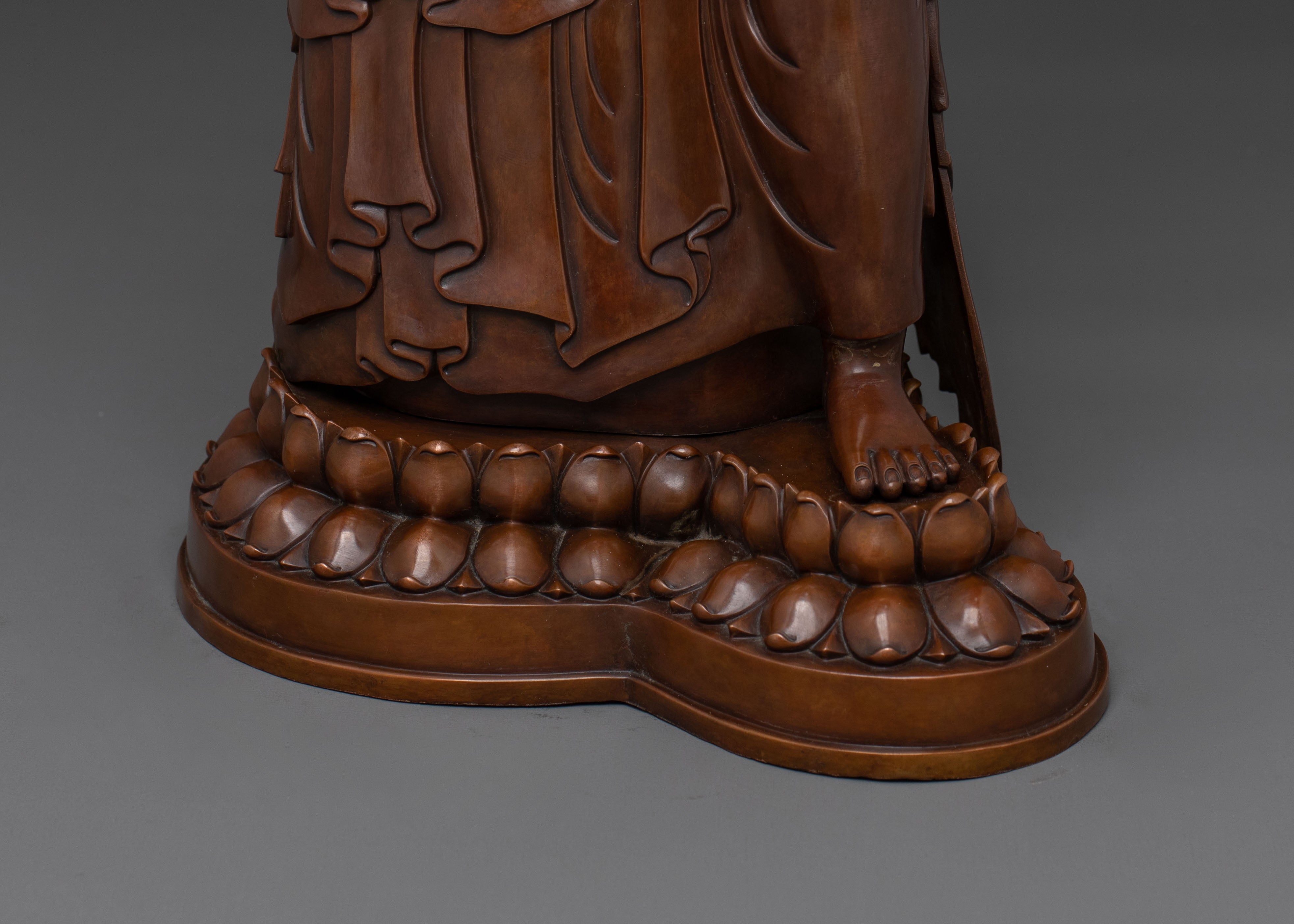 Maitreya Buddha Statue | Oxidized Copper Buddhist Sculpture