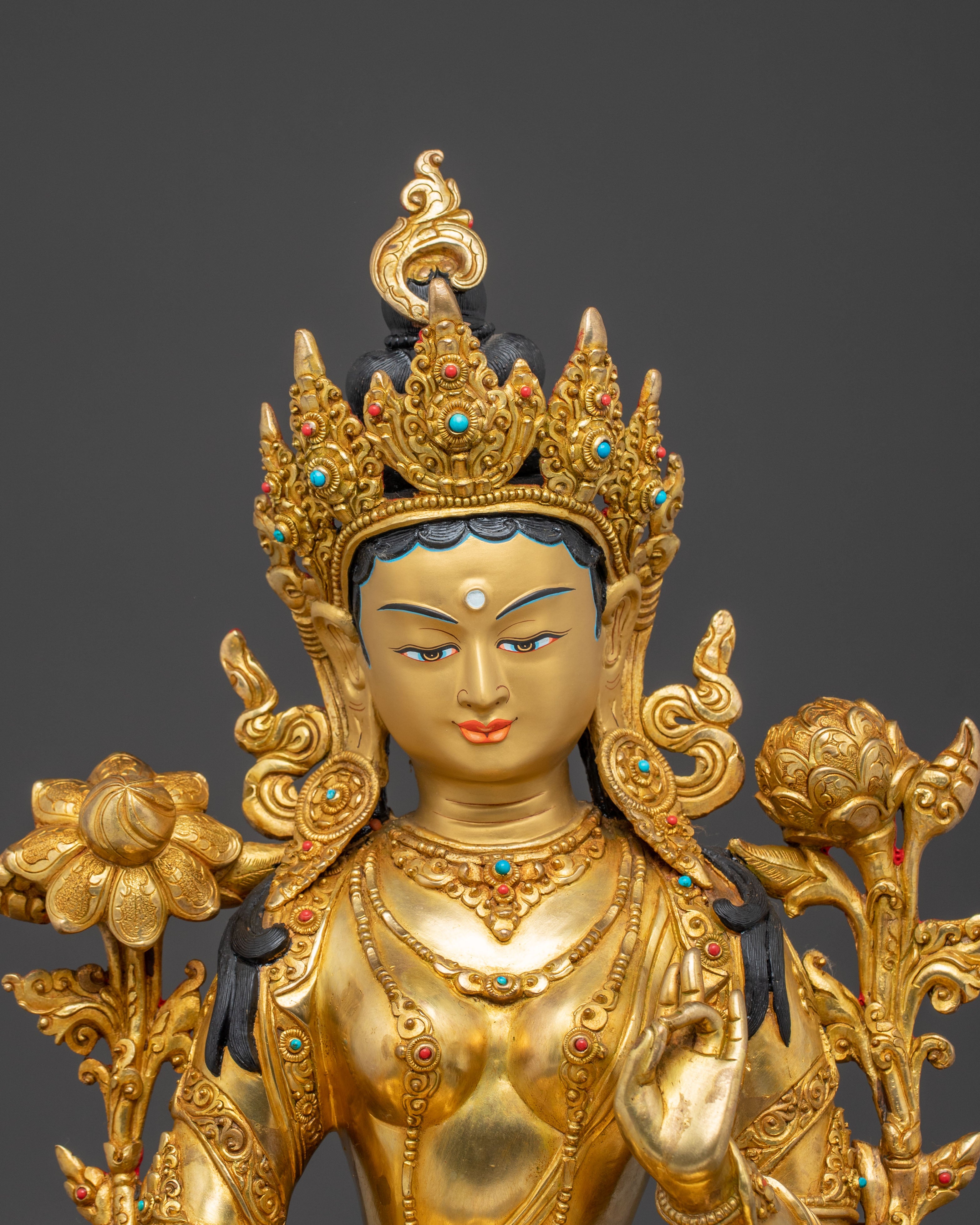 Handcrafted Beautiful Statue of Mother Green Tara | Buddhist Goddess of Compassion