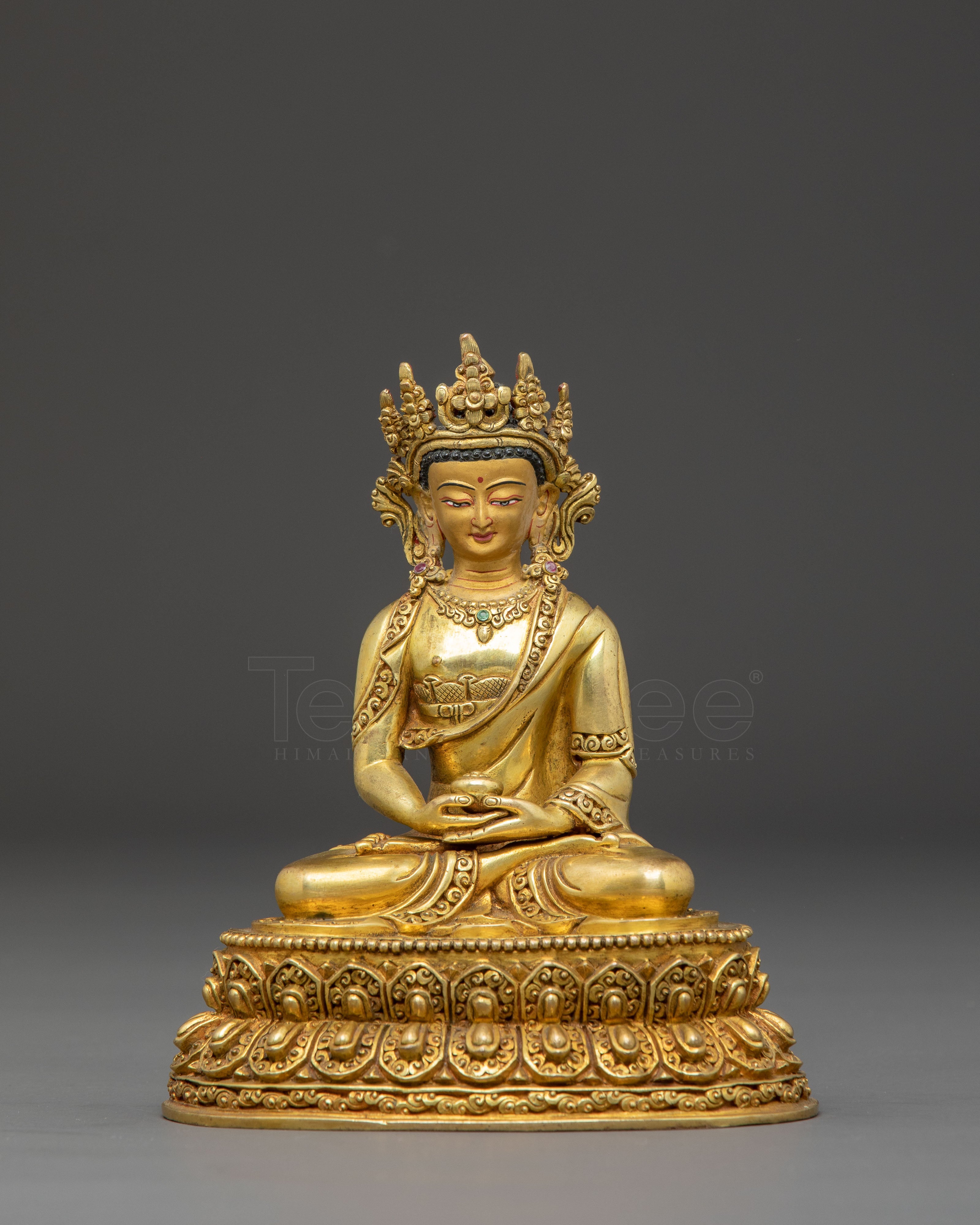 Handmade Statue of Crowned Amitabha Buddha | Pure Land Buddha