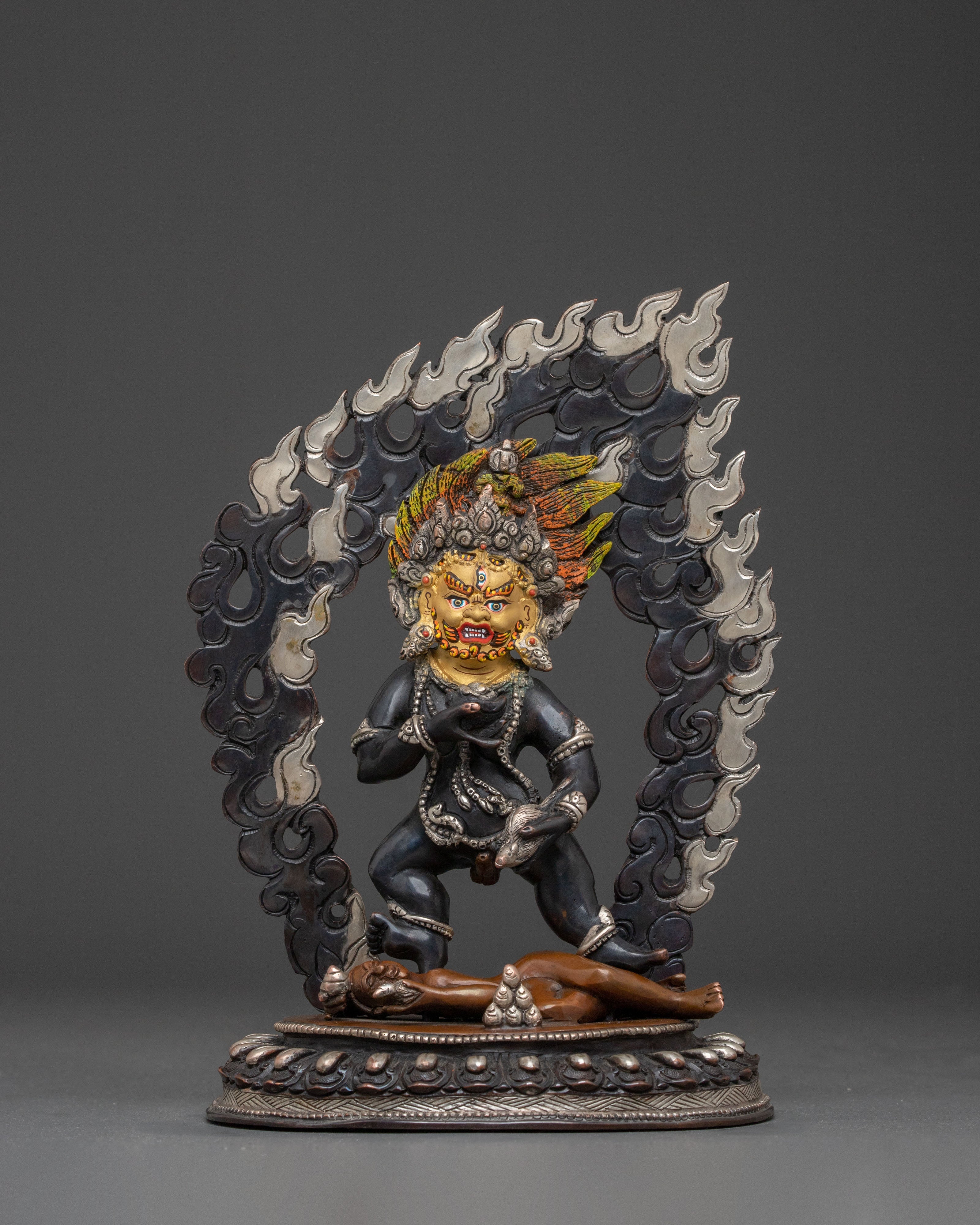 Black Dzambhala Spiritual Statue | Wealth Deity of Prosperity