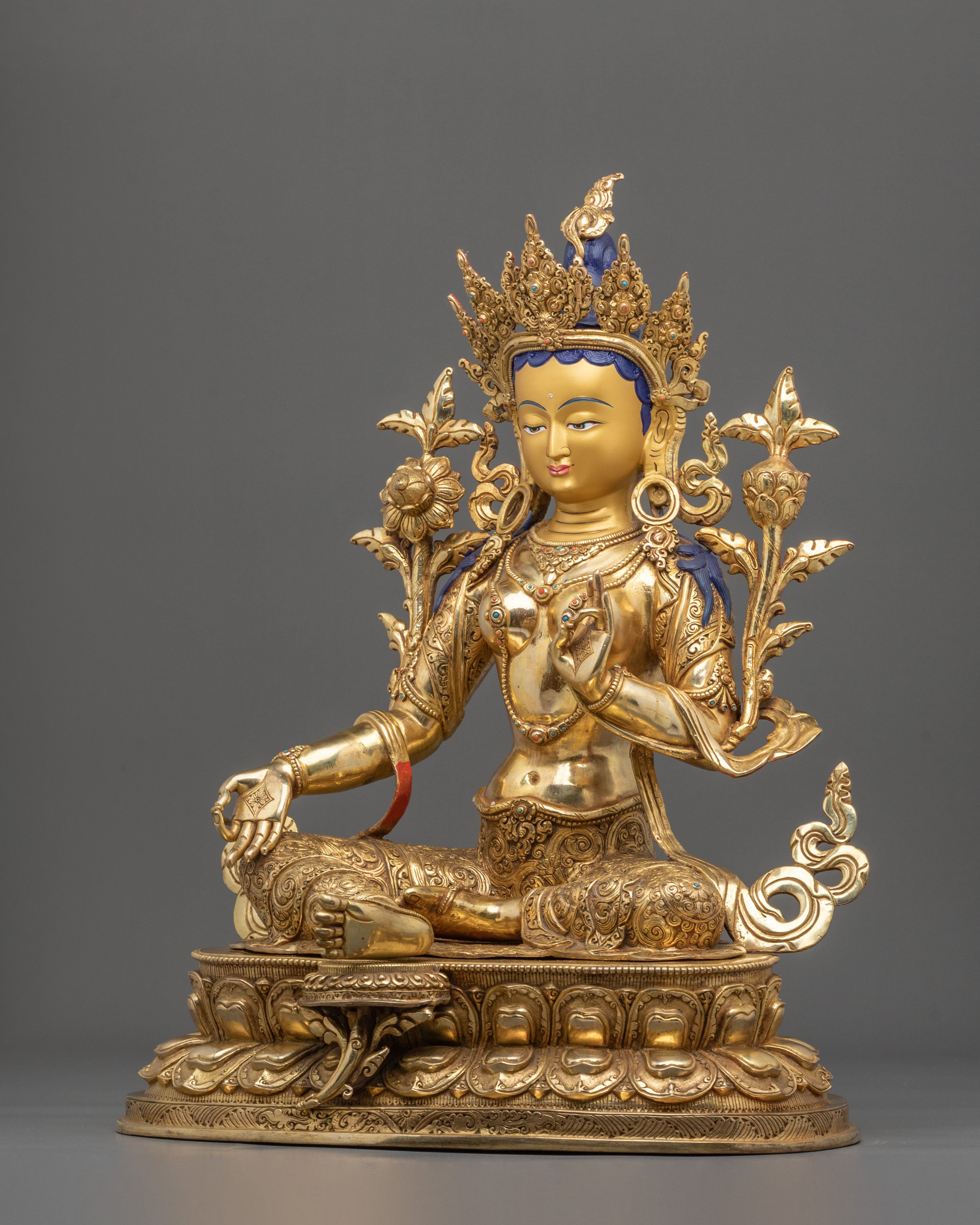 Green Tara Sculpture | Tibetan Buddhist Deity of Protection
