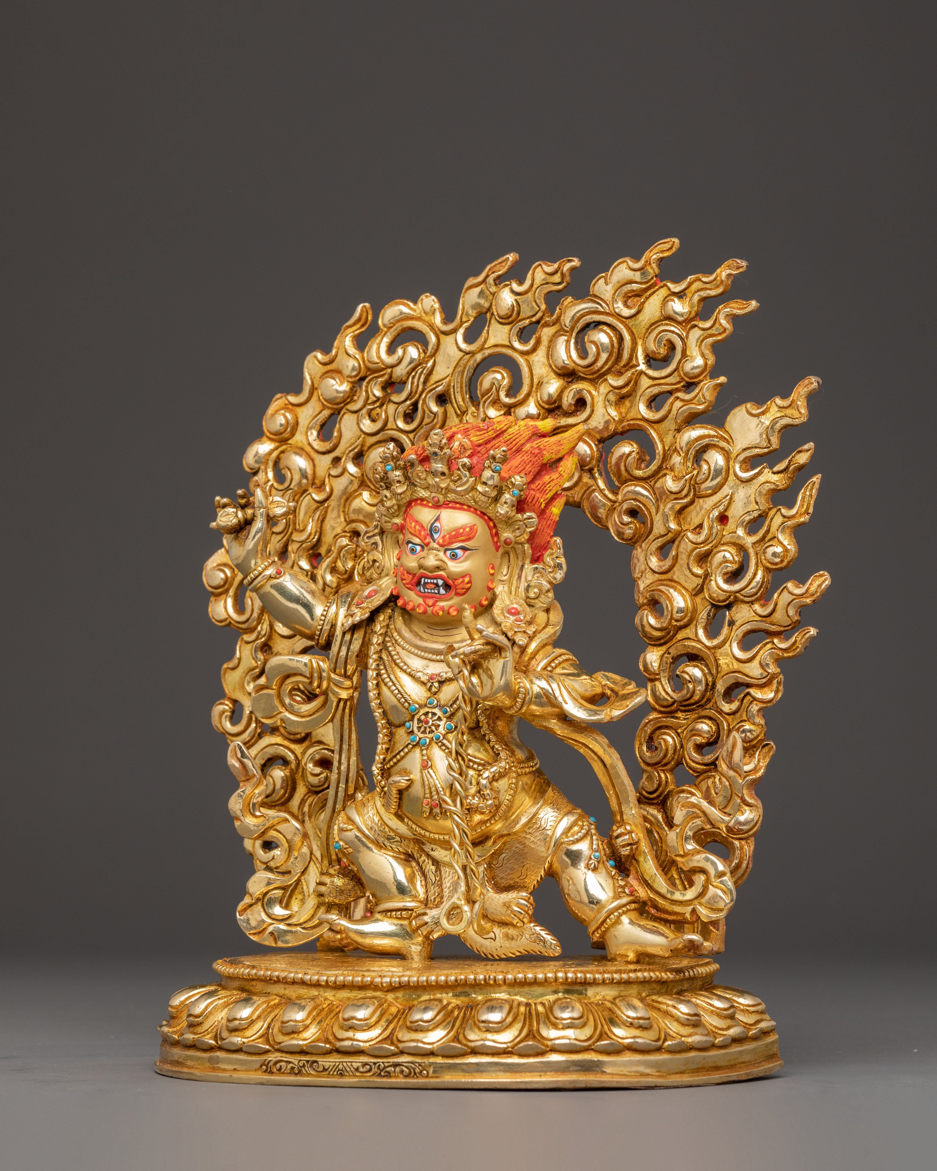 Golden Vajrapani Handcrafted Statue | Wrathful Protector of Wisdom