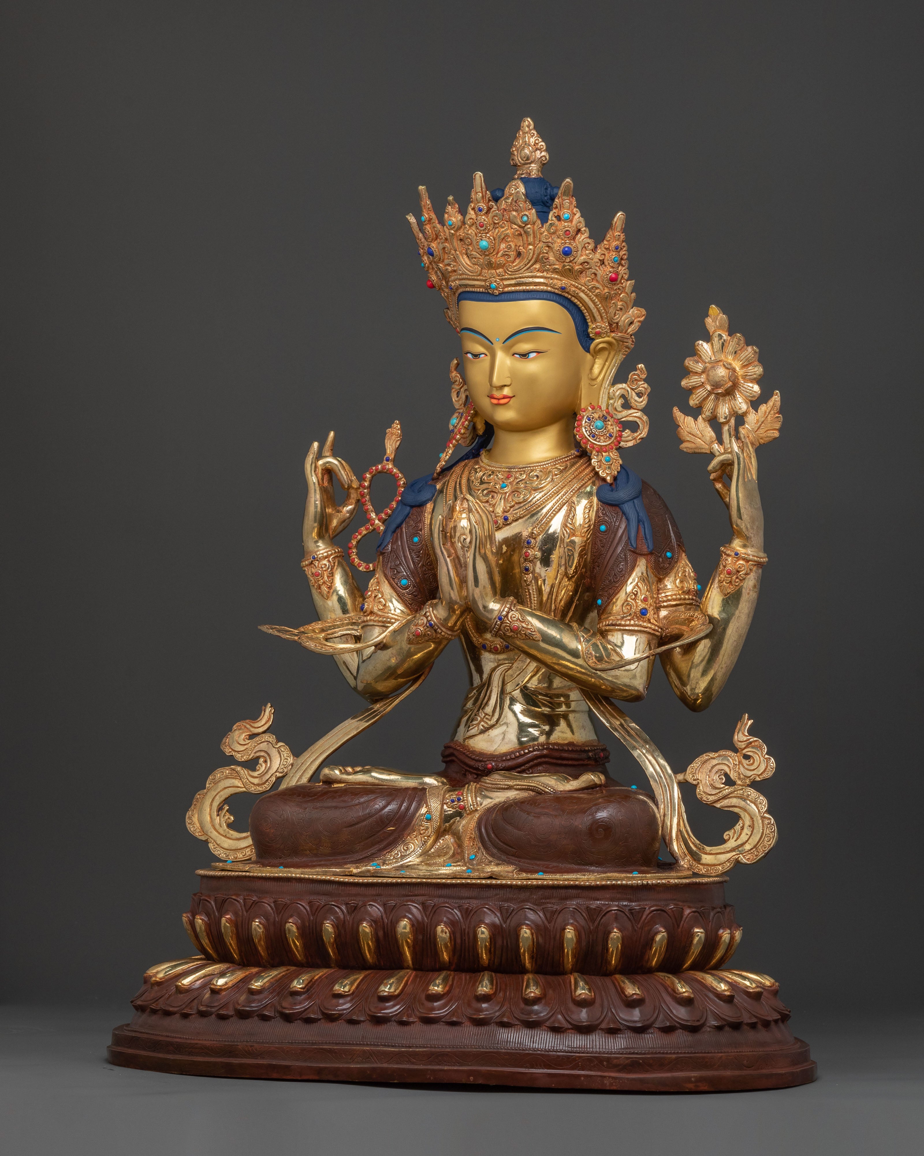 Four Armed Bodhisattva: Chenrezig Statue | Himalayan Artwork