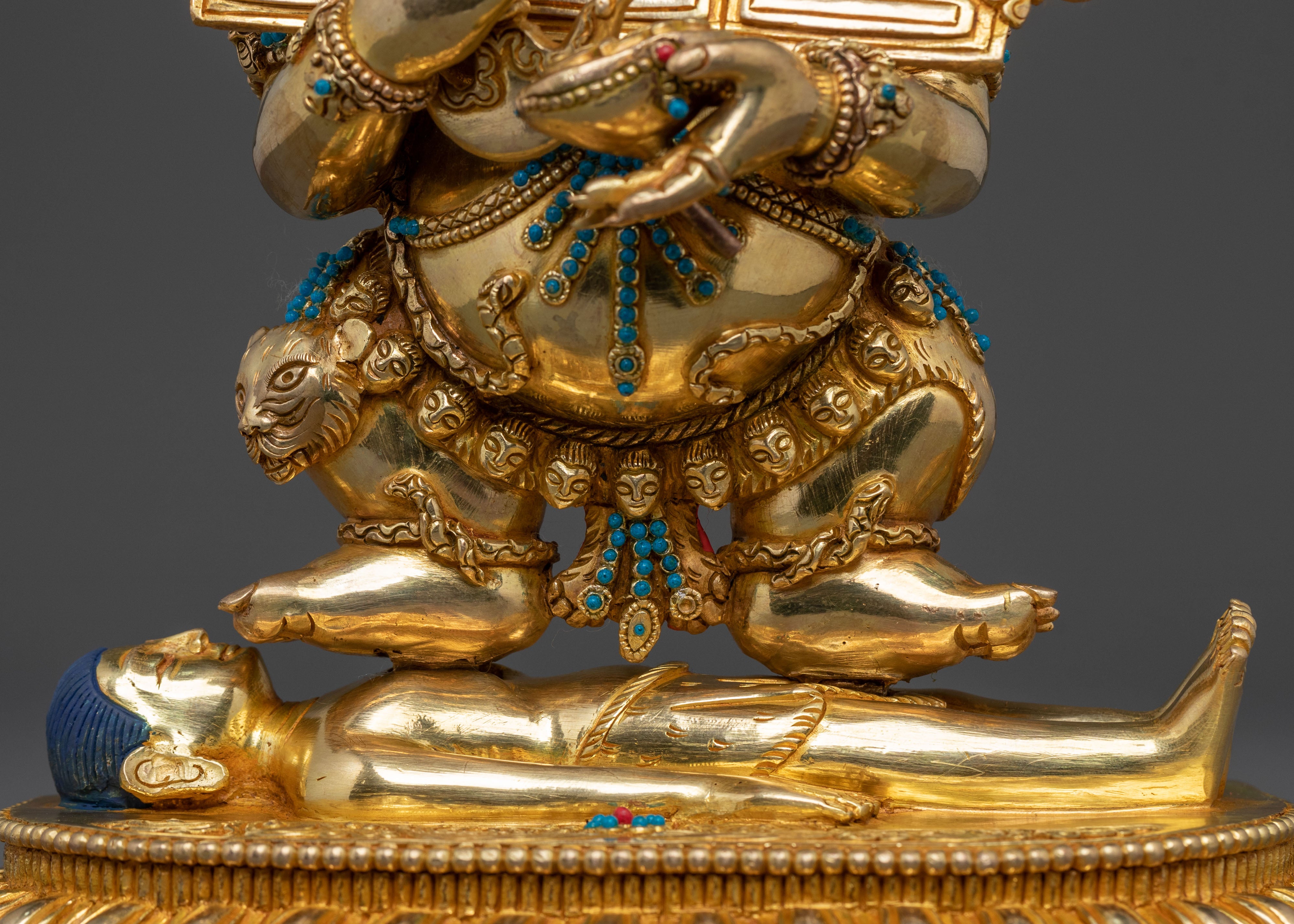 Buddhist Shakya Mahakala Statue | 24K Gold Gilded