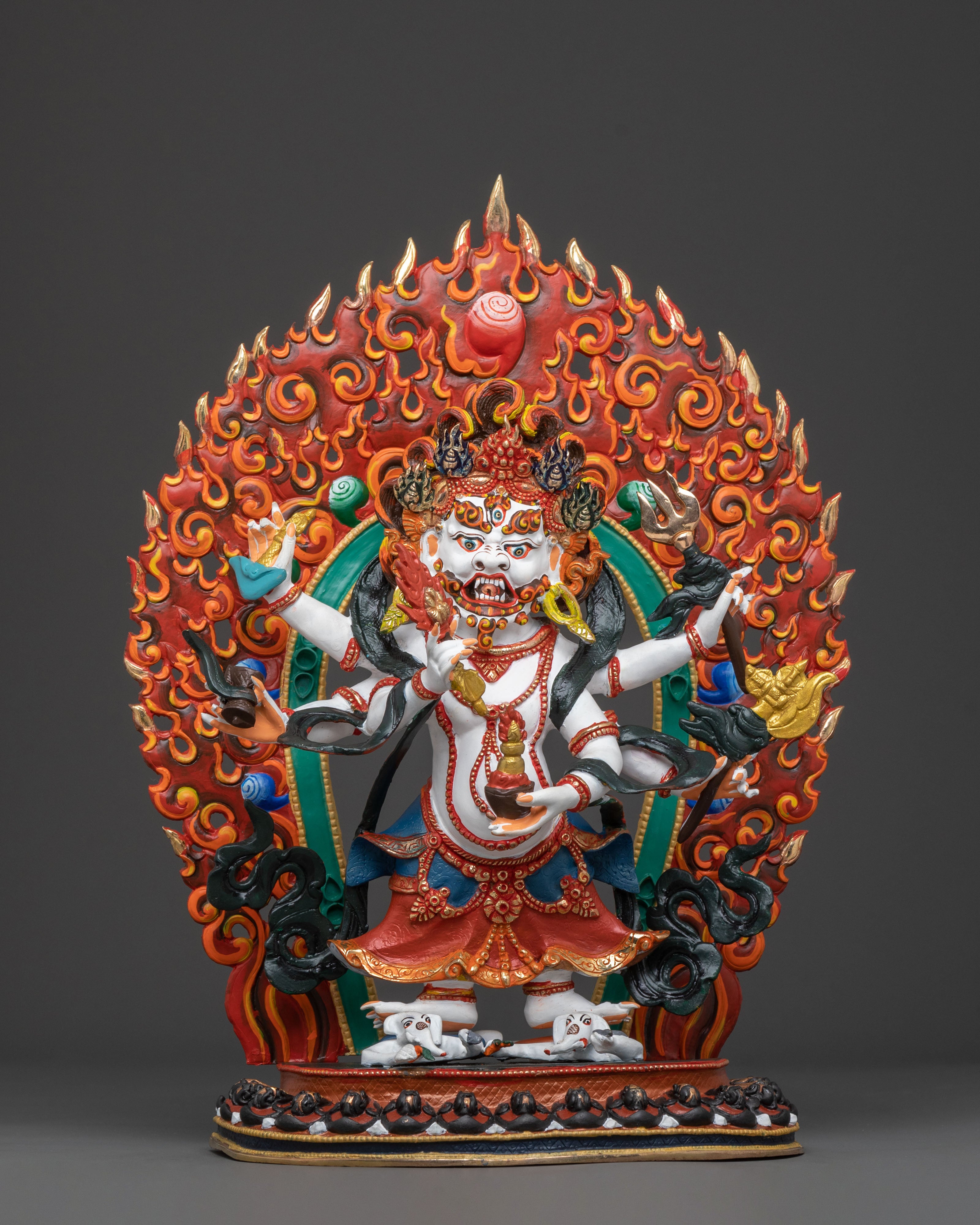 White Mahakala Copper Statue