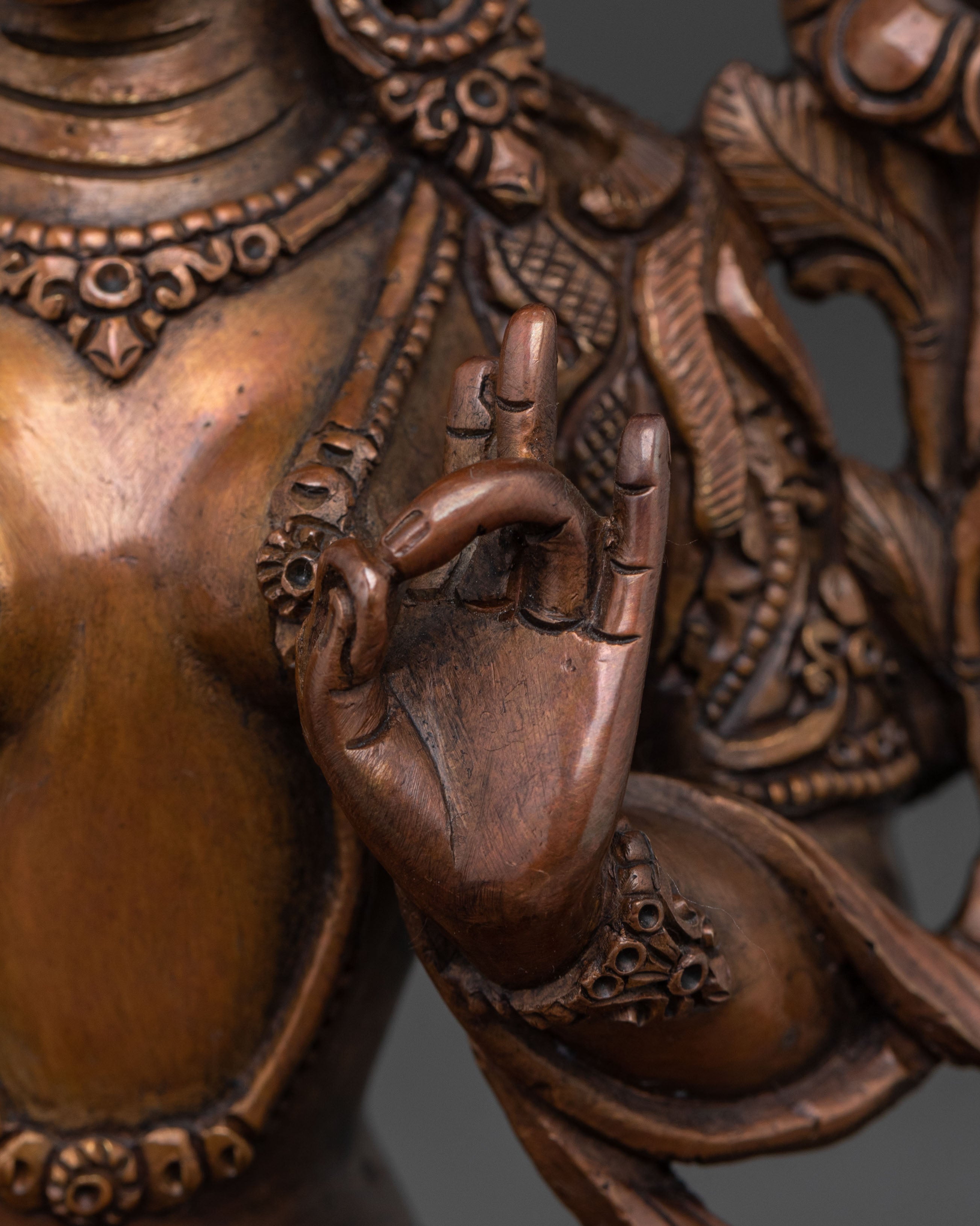 Amitayus Statue in Oxidized Copper | Pure Longevity