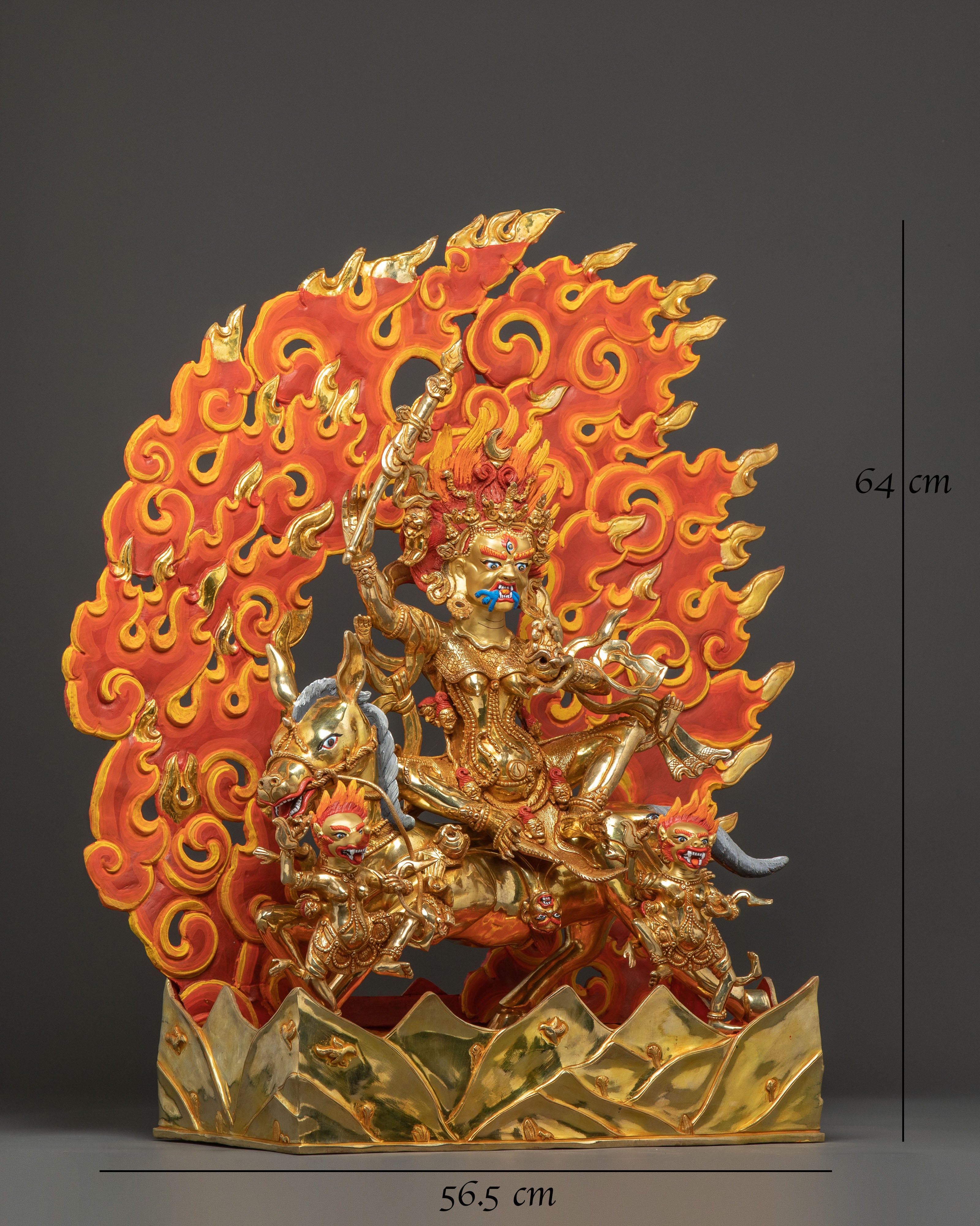 Palden Lhamo Wrathful Protector Statue: Fierce Protector Goddess