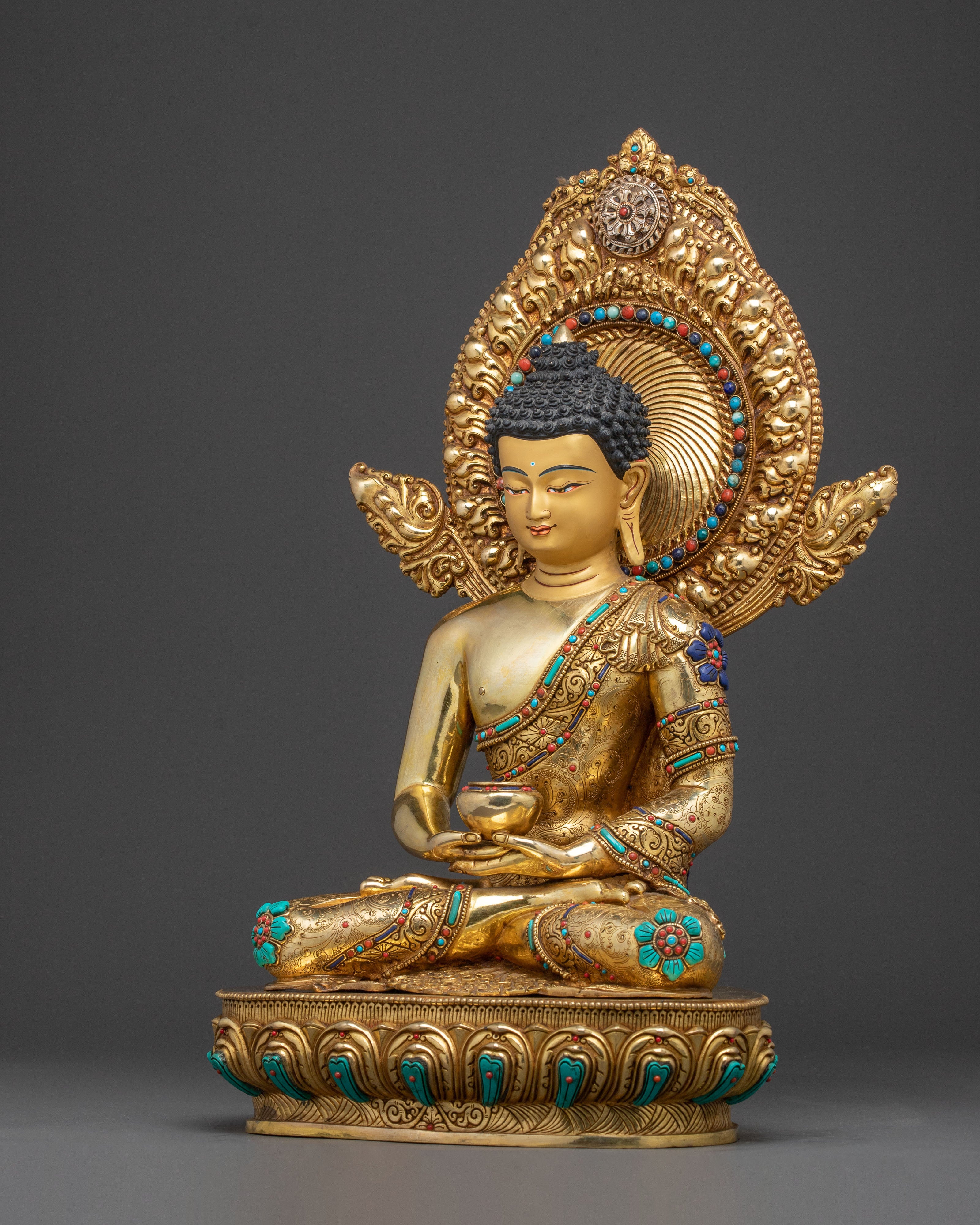 Handmade Amitabha Buddha Golden Statue: Gilded Serenity