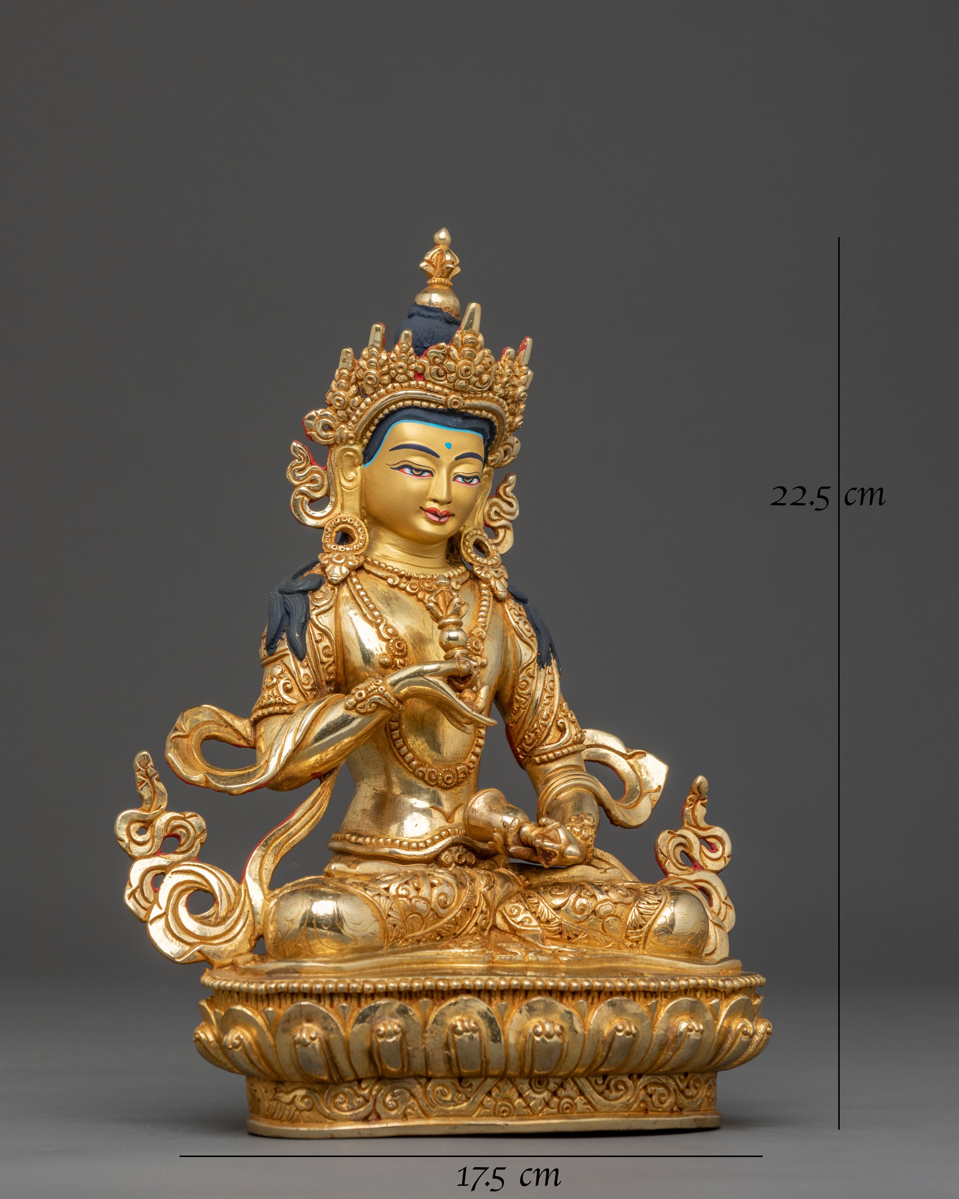 Sacred Vajrasattva 24K Gold Gilded Meditation Statue