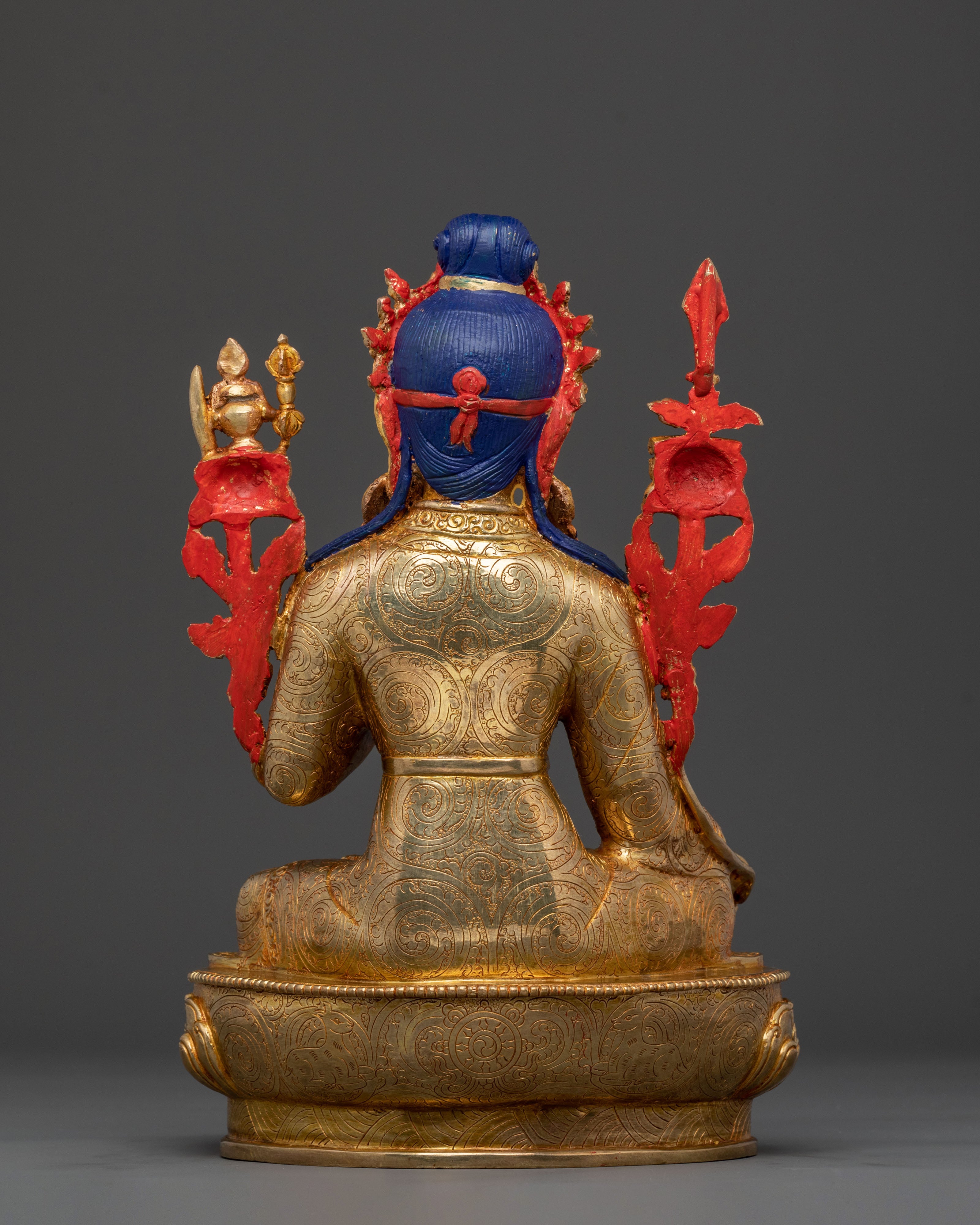 Majestic Yuthok Yonten Gonpo Sculpture | 24K Gold Gilded