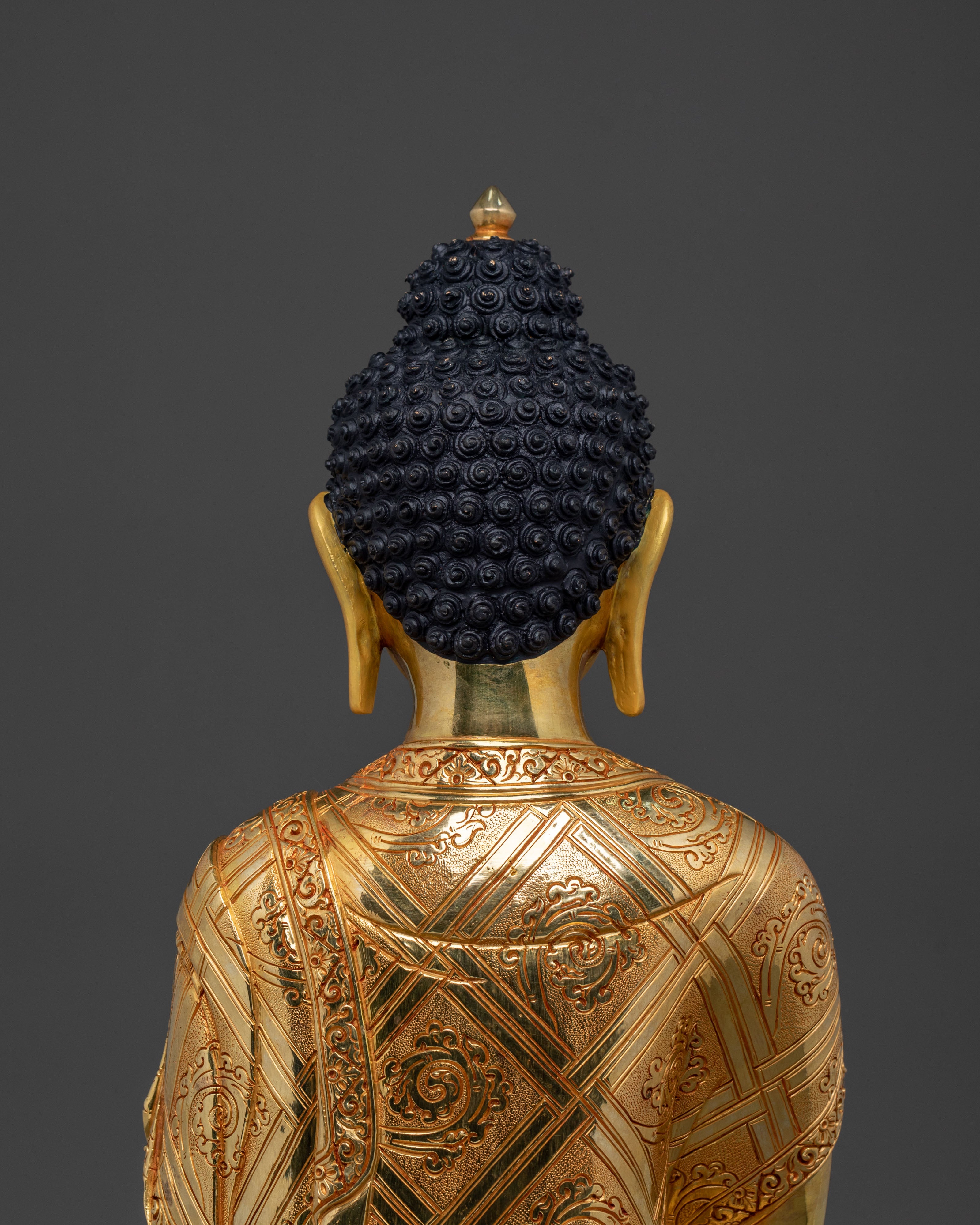 Hand Carved Shakyamuni Buddha Himalayan Statue