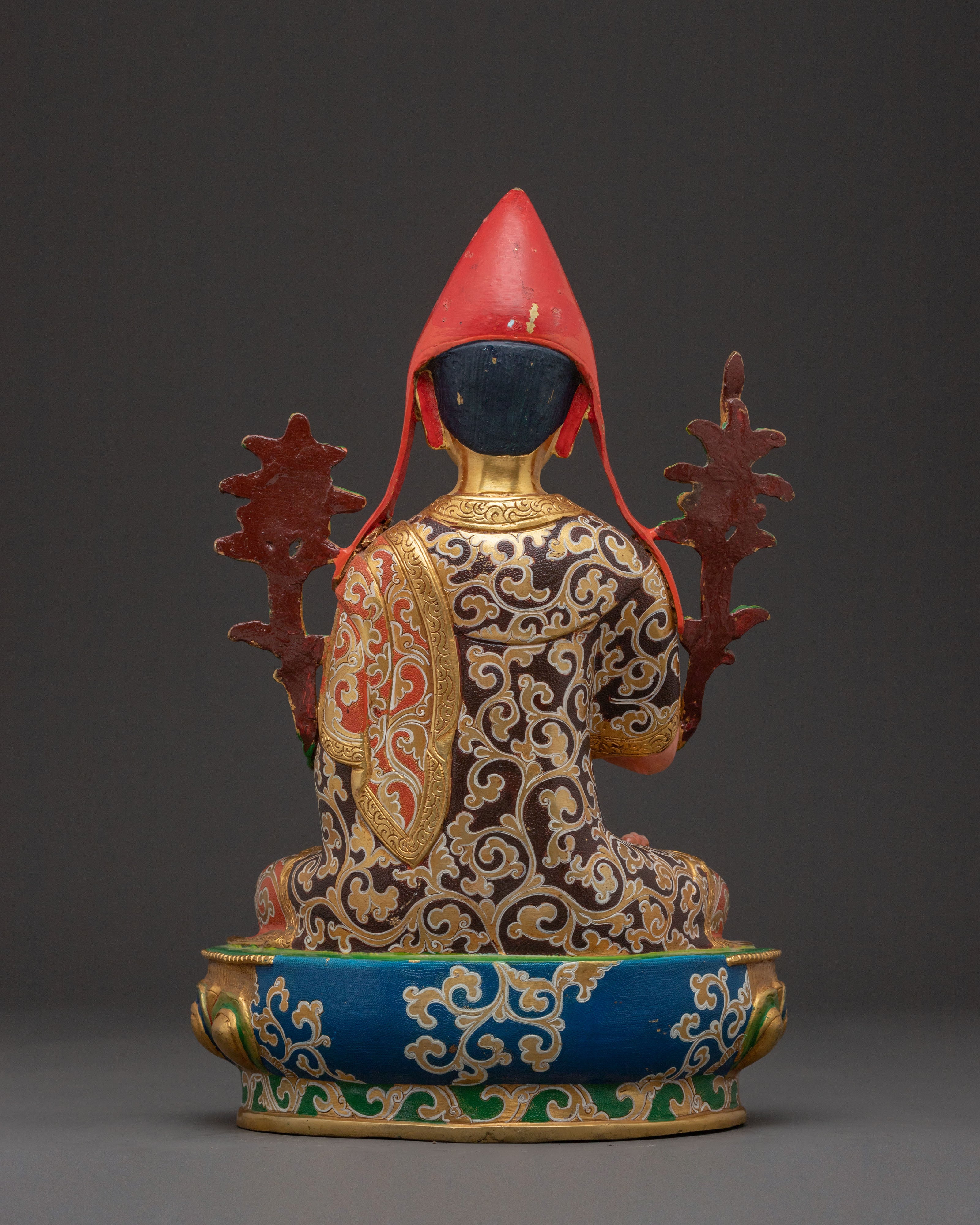 Tsongkhapa with Disciples Statue – 24K Gold Gilded Icon