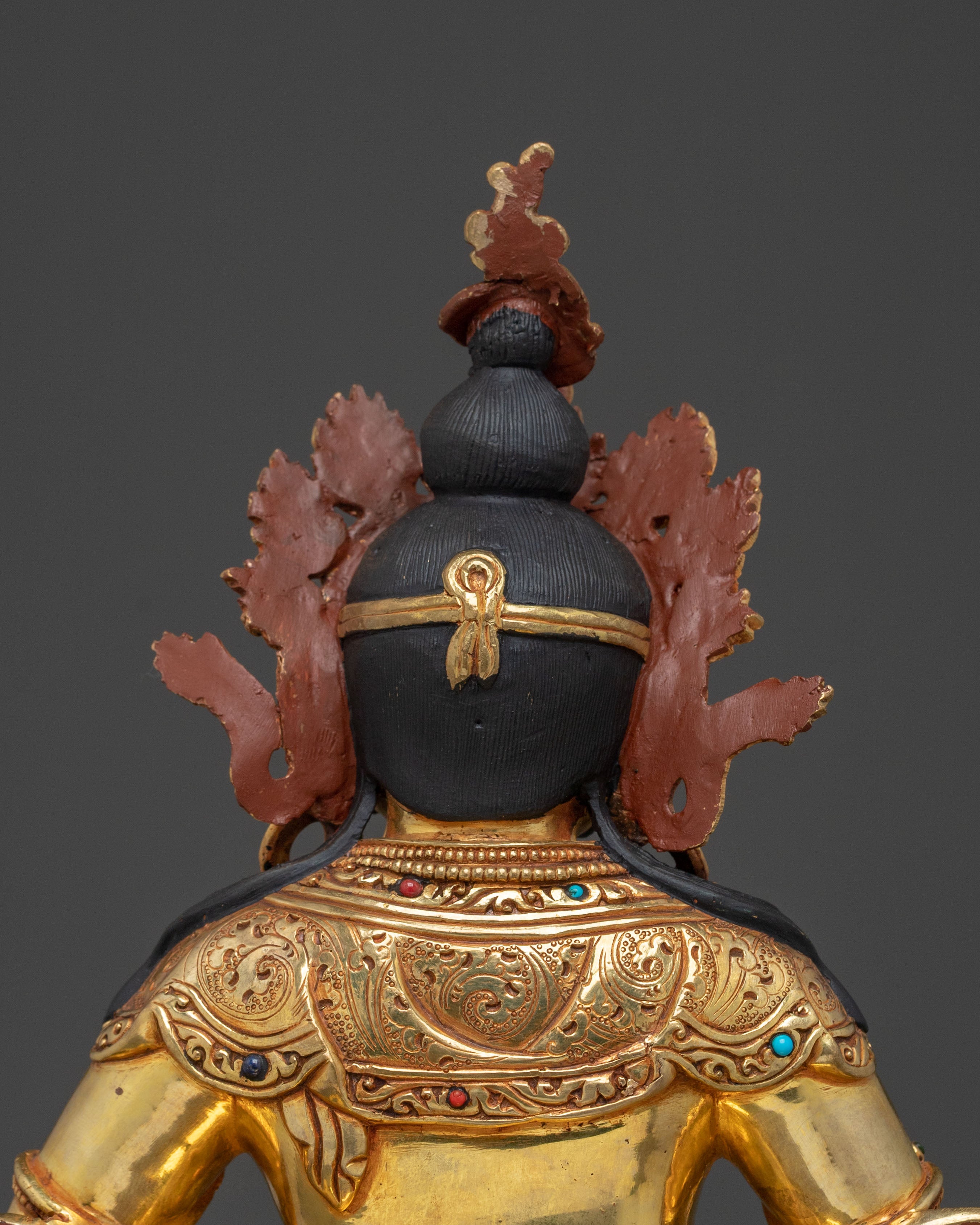 Dzambhala Statue on Throne | Sacred Tibetan Figurine