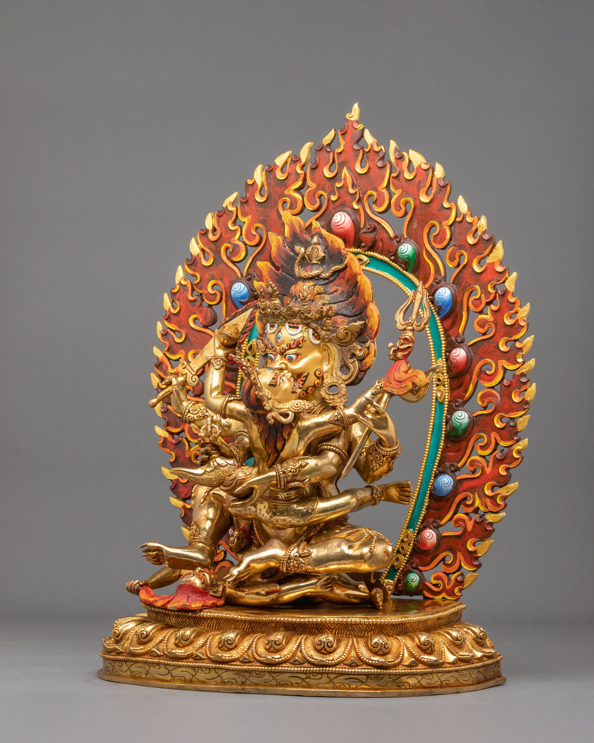 Chaturbhuja Mahakala Copper Sculpture