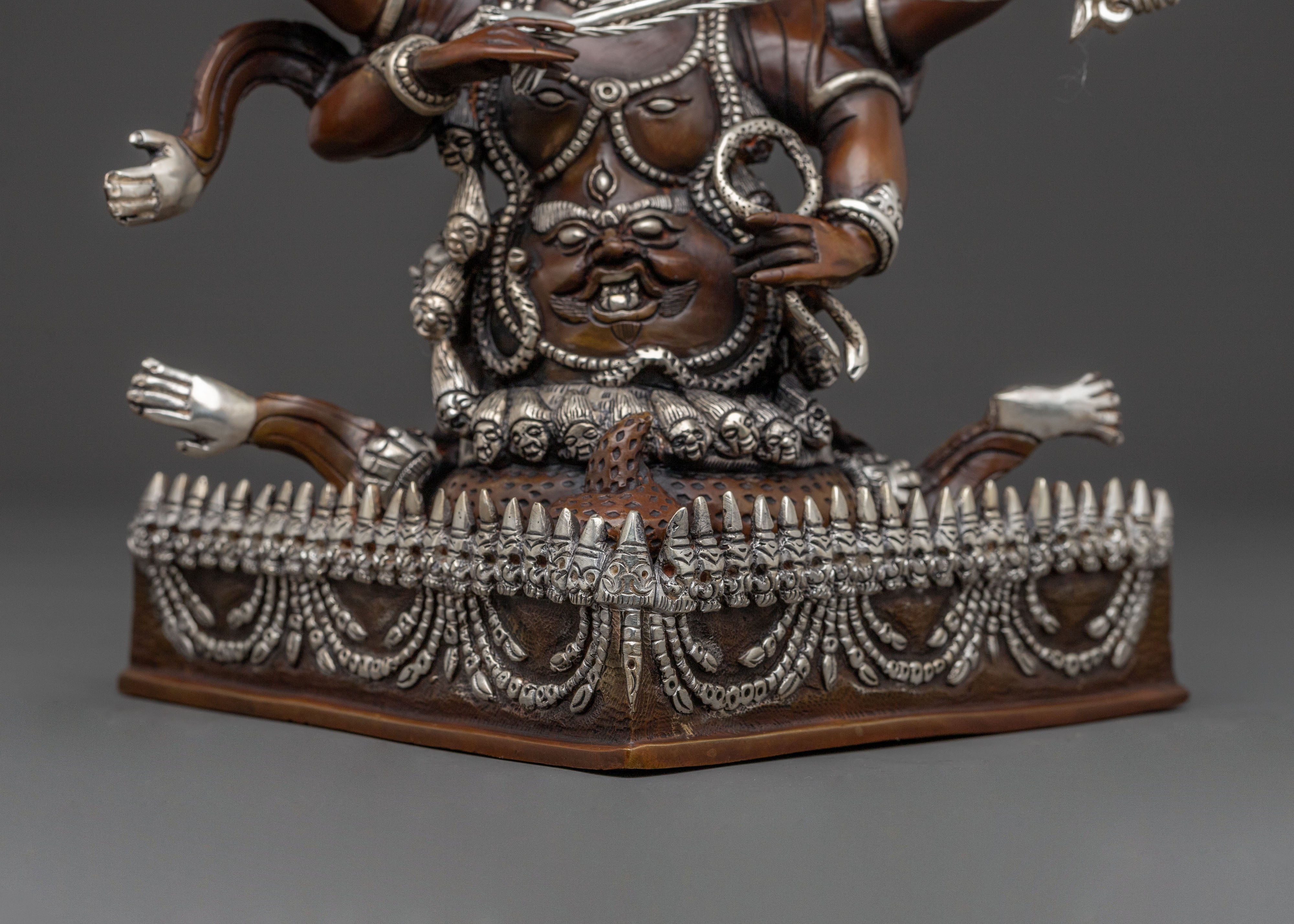 Tibetan Rahula Copper Statue – Oxidized Art