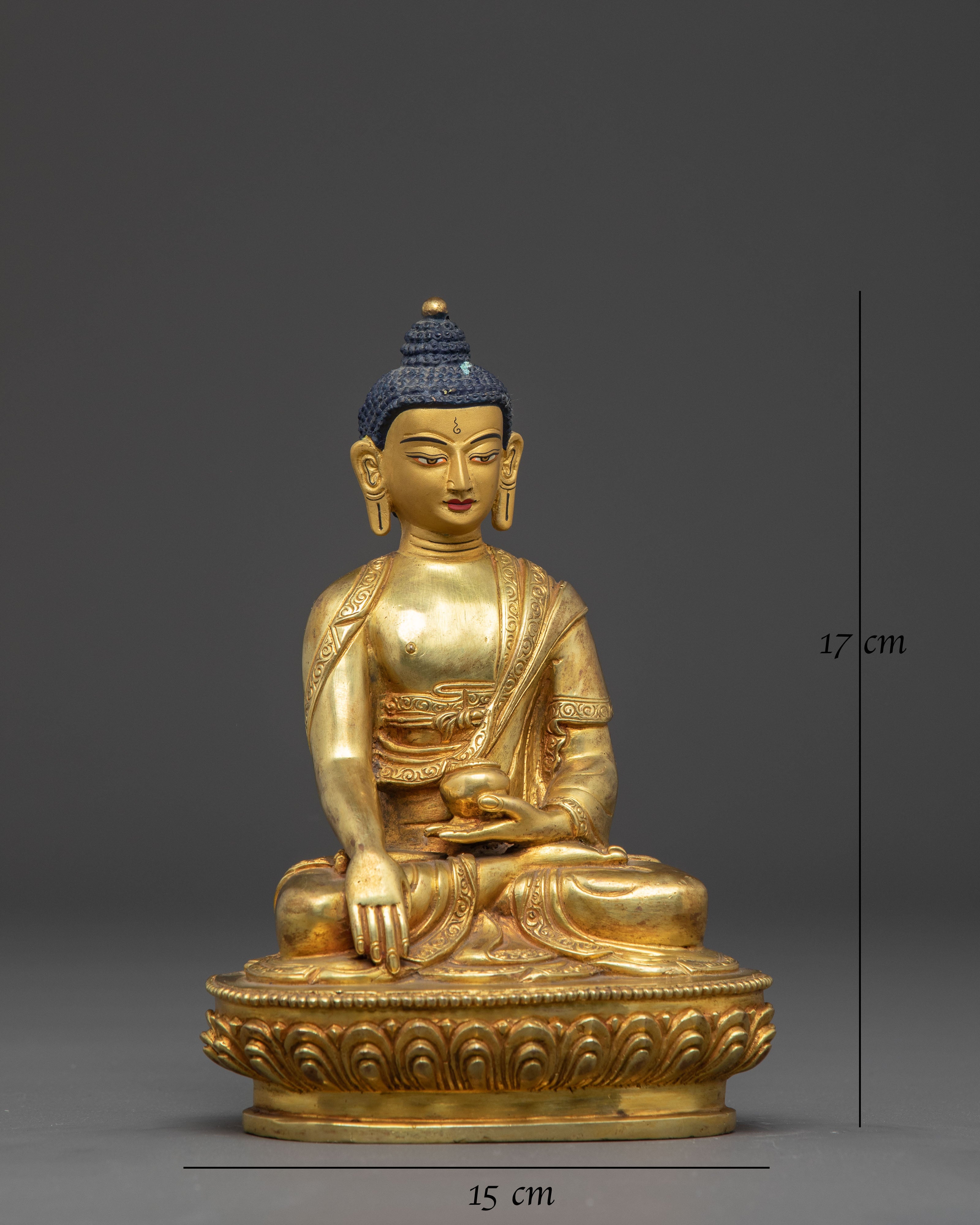 Gold Gilded Shakyamuni Buddha Sculpture | Symbol of Peace and Enlightenment