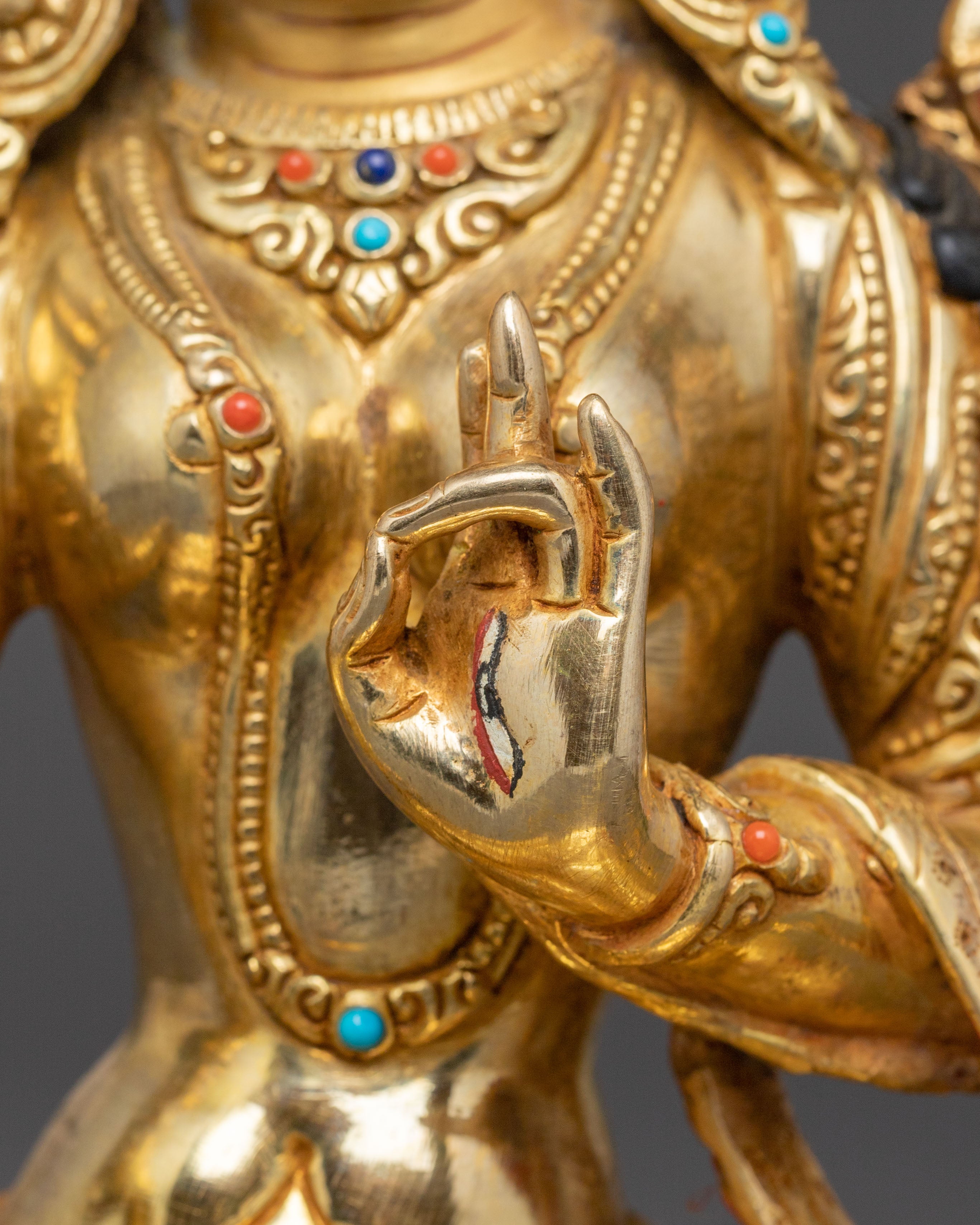 Divine Statue of White Tara – Handcrafted & Gilded