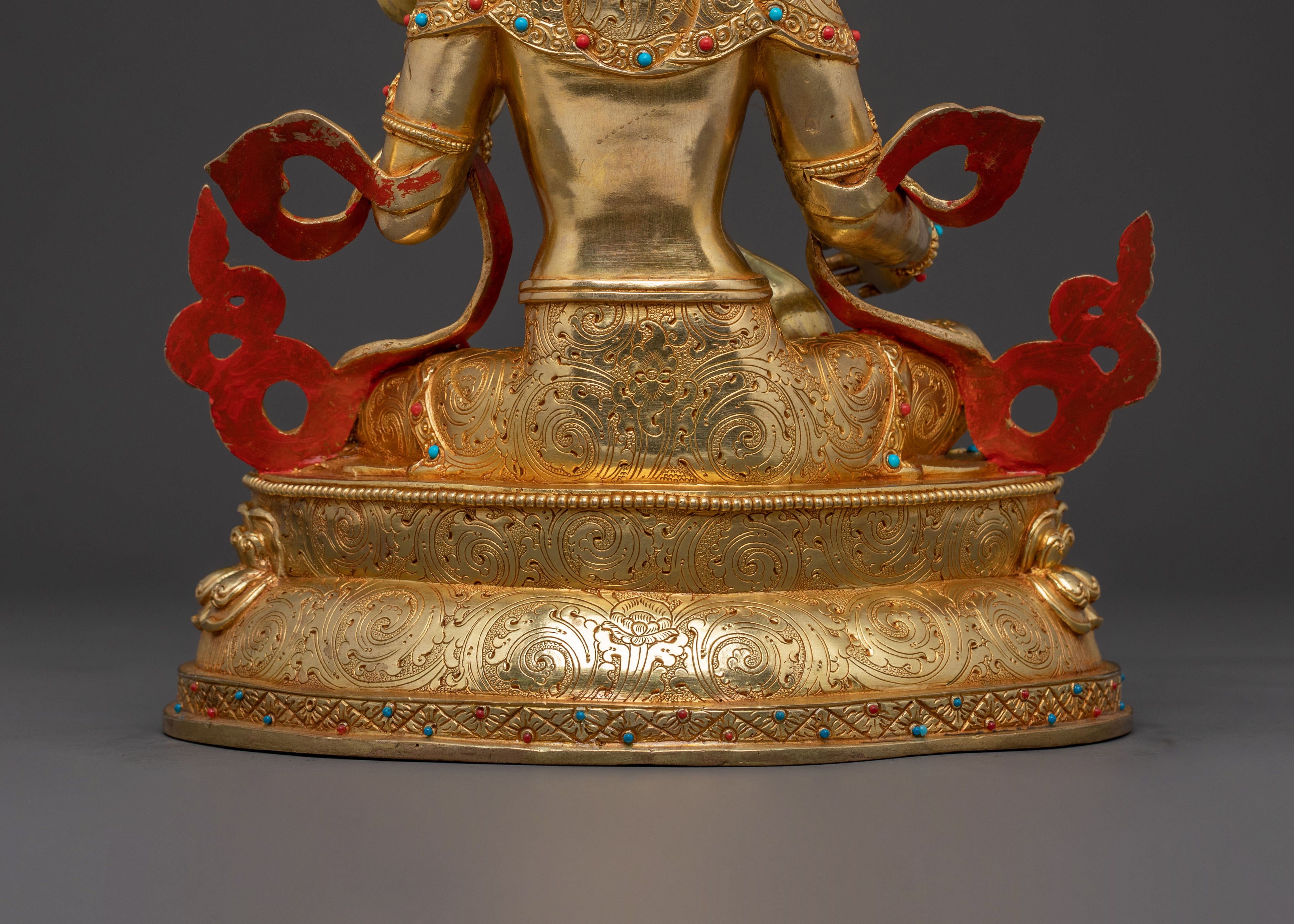 Goddess Saraswati Golden Statue | Knowledge Figure