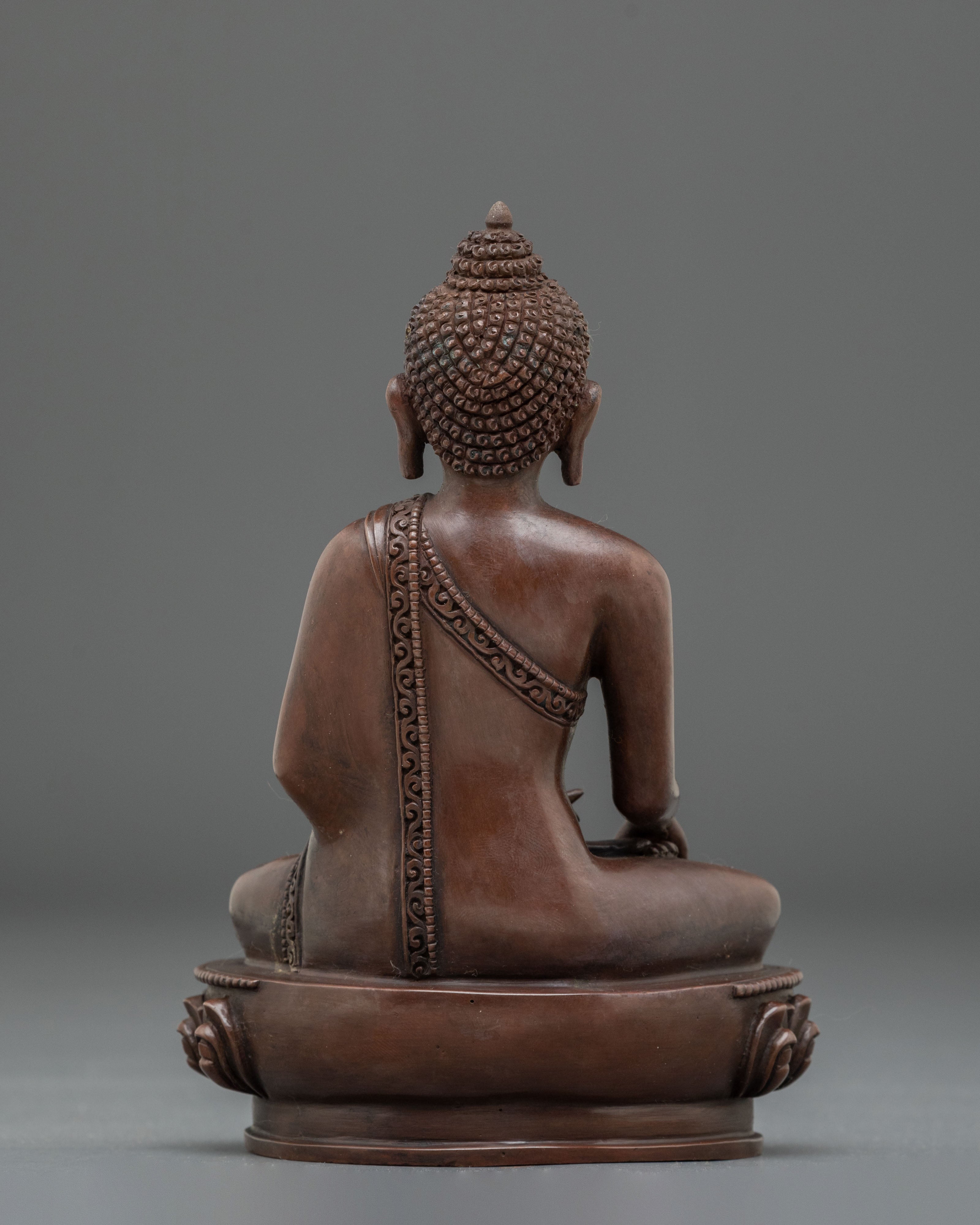 Sage Shakyamuni Buddha Sculpture | Oxidized Copper Figurine