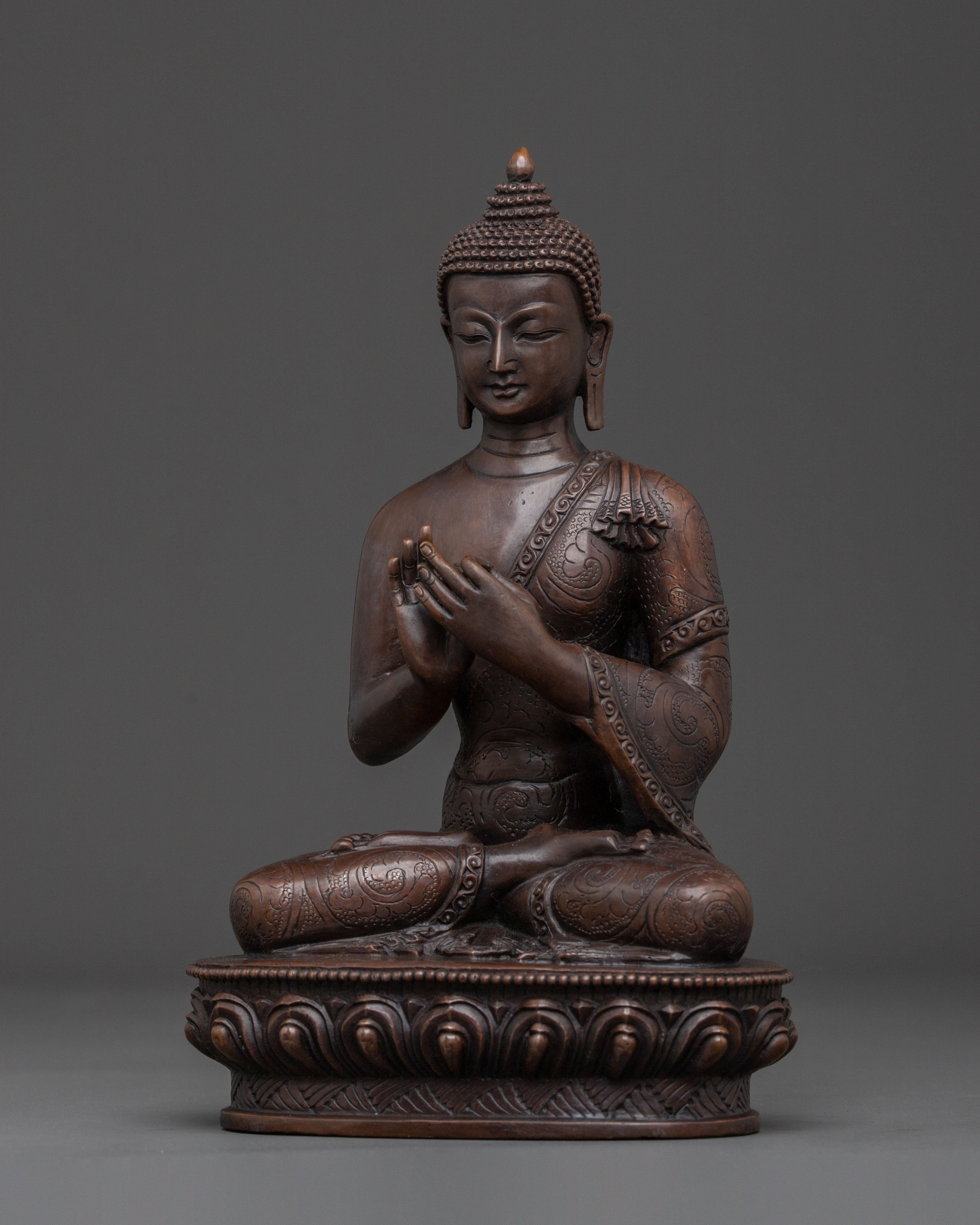 Vairocana Oxidized Copper Statue | Symbol of Wisdom and Purity