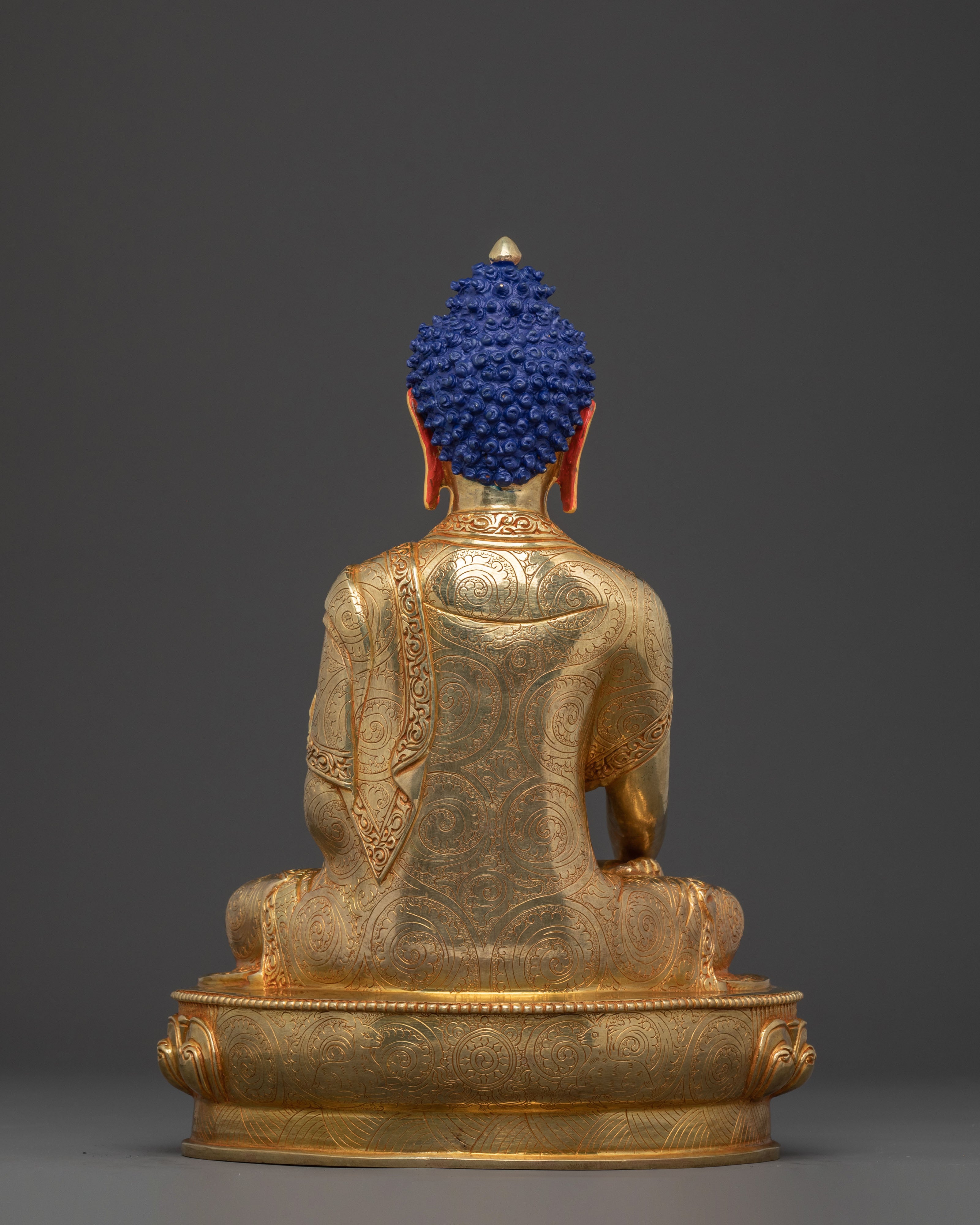 24K Gold Gilded Enlightened Shakyamuni Buddha Sculpture – Serene Handcrafted Art