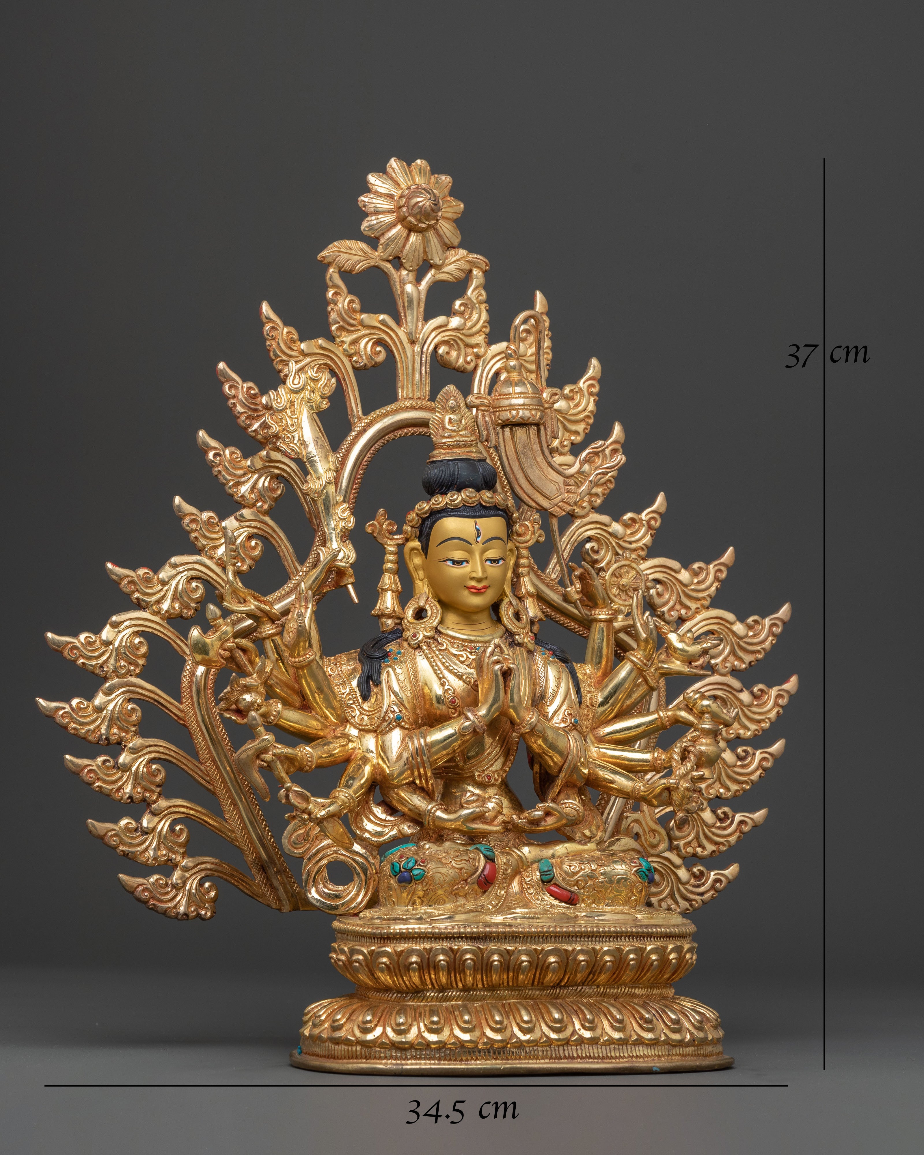 Chundi Spiritual Figure: 24K Gold Gilded Serenity