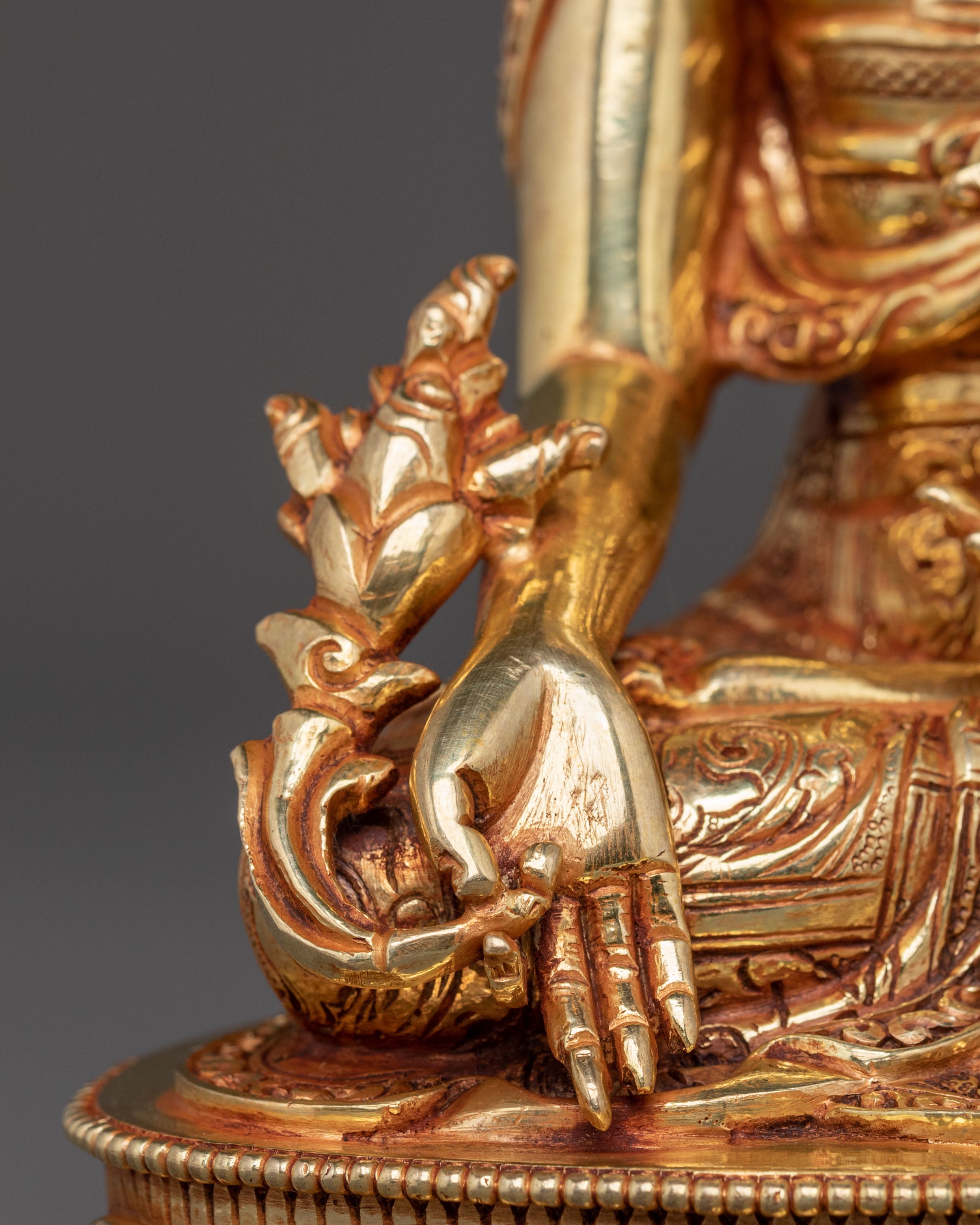 Spiritual Three Buddhas Golden Statue Set