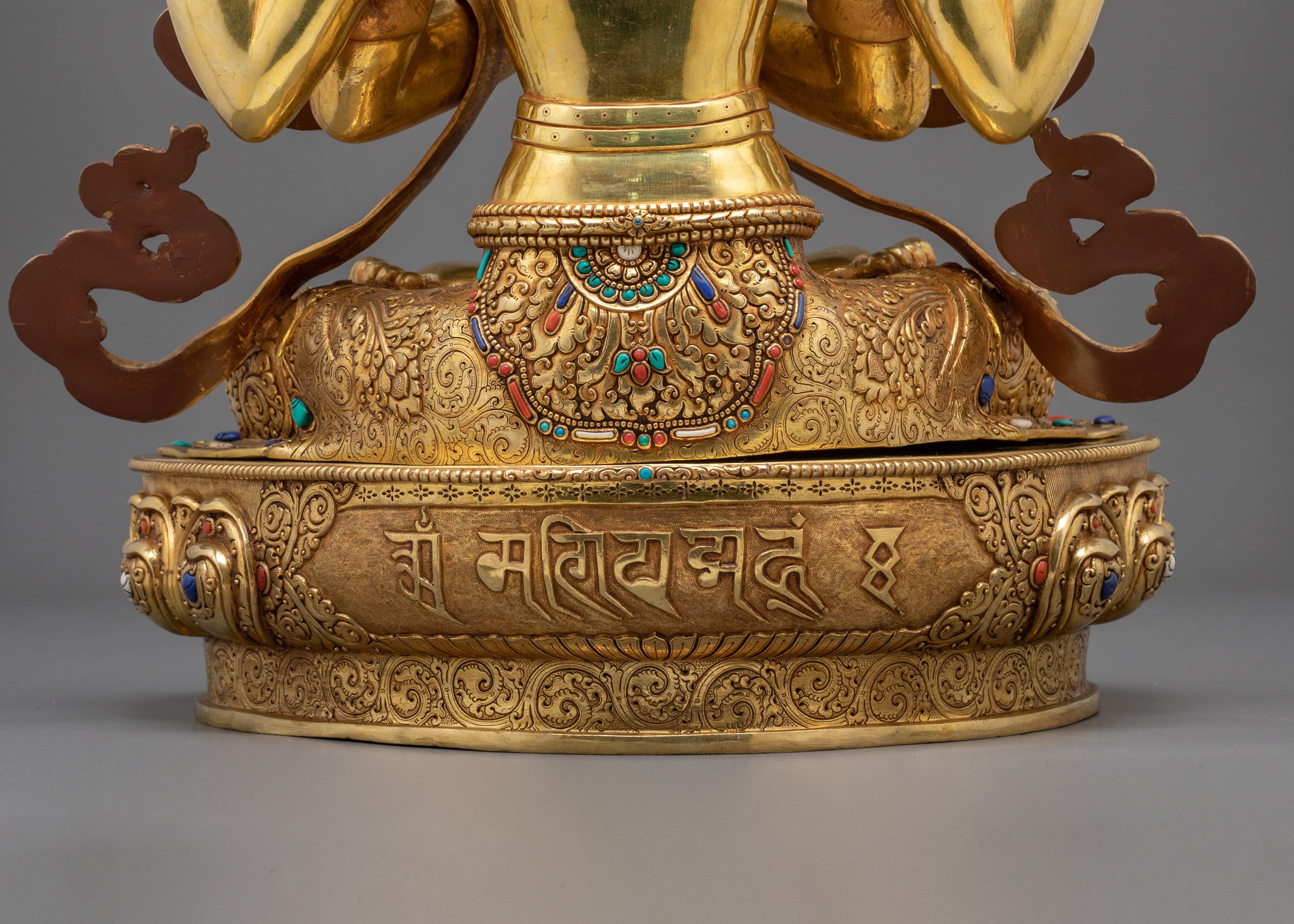 Chenrezig Sculpture | Hand-Carved 24K Gold Gilded Figurine